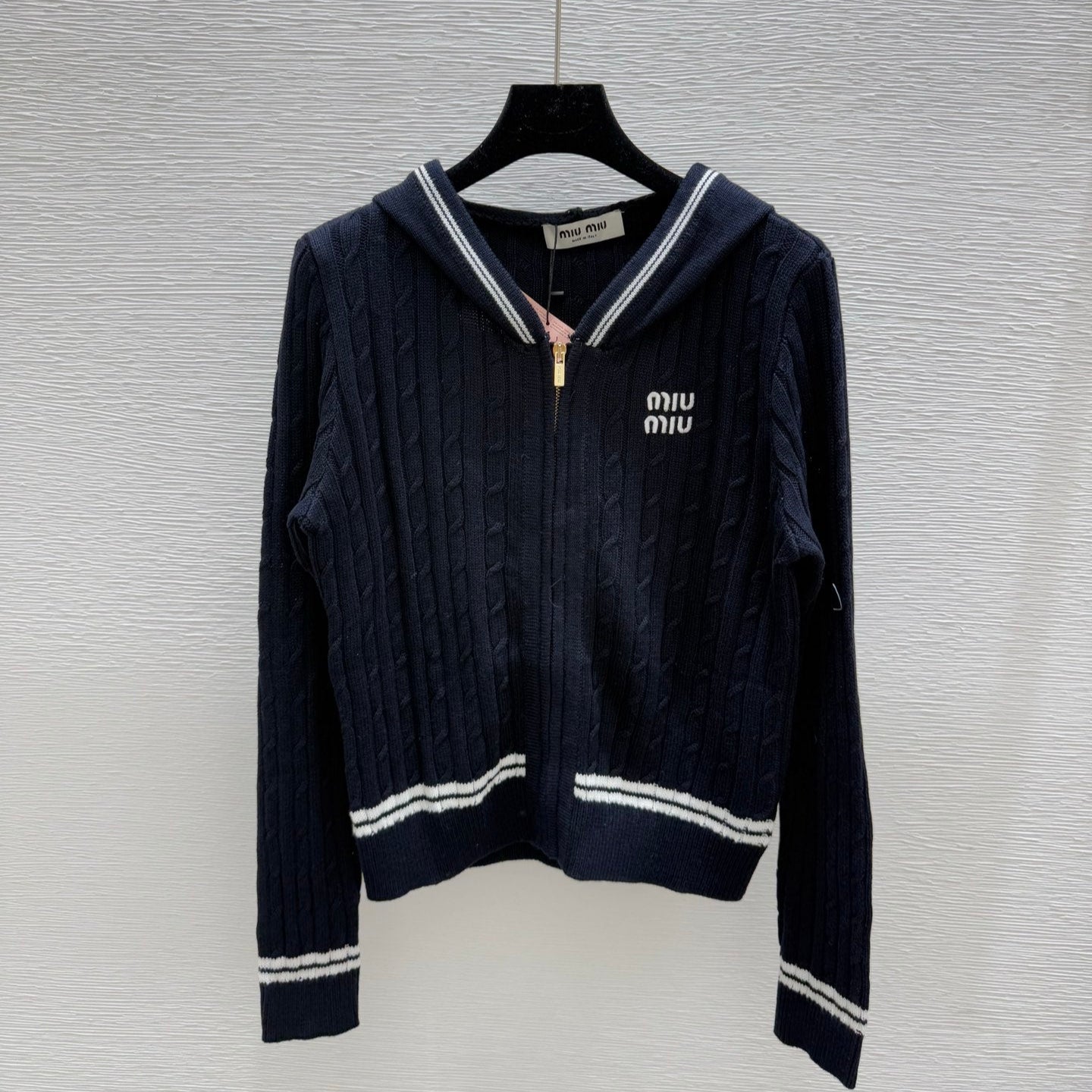 MIU* 25SS knitted long-sleeved cardigan