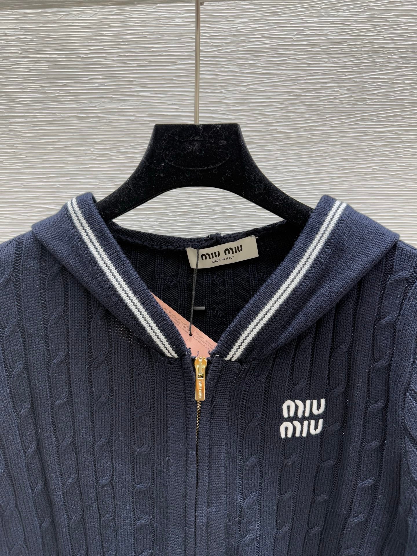 MIU* 25SS knitted long-sleeved cardigan