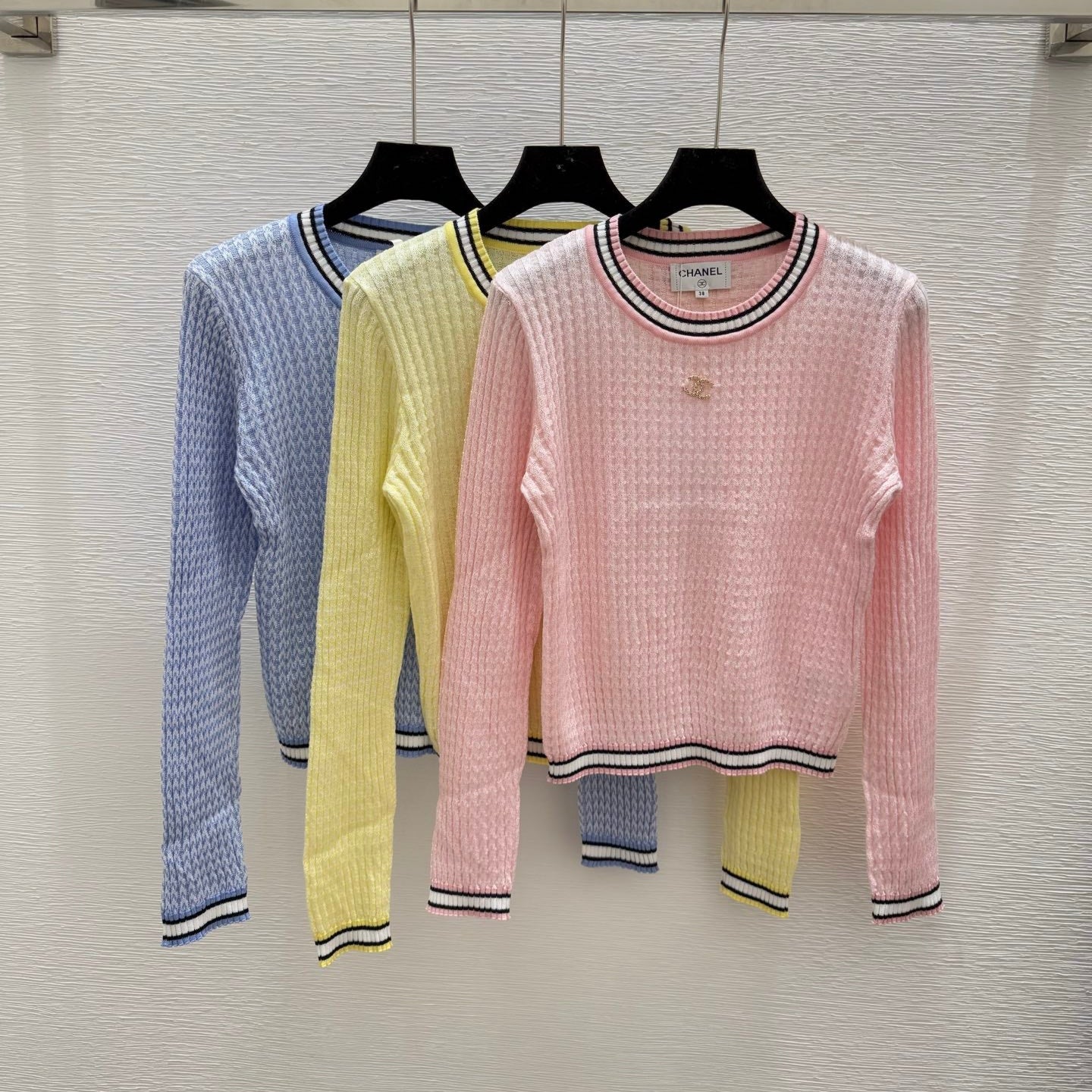 CHAN * 25SS round neck knitted long sleeves