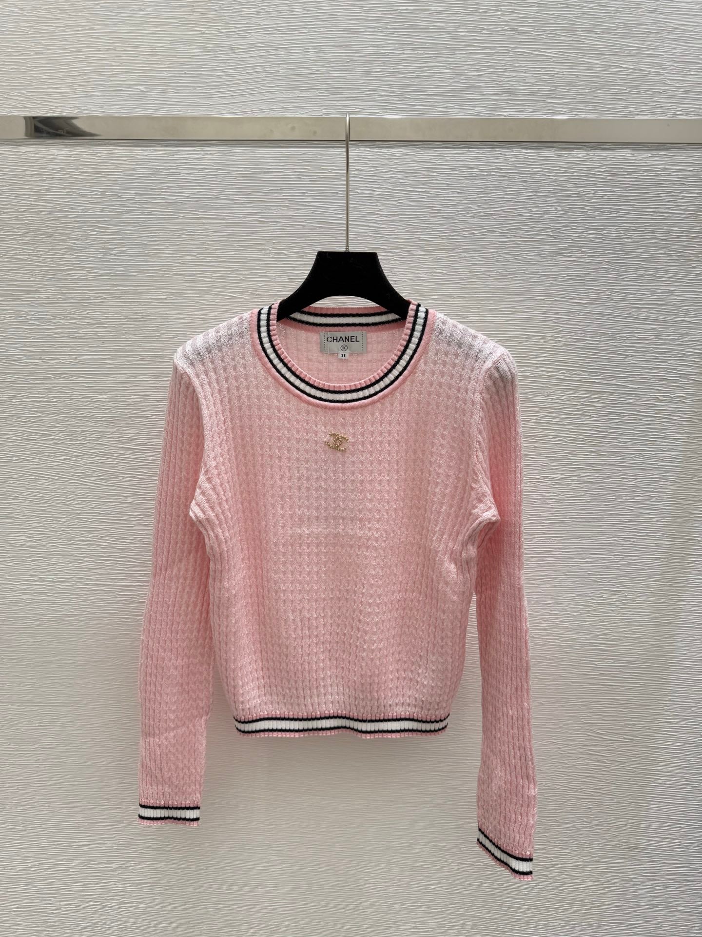 CHAN * 25SS round neck knitted long sleeves