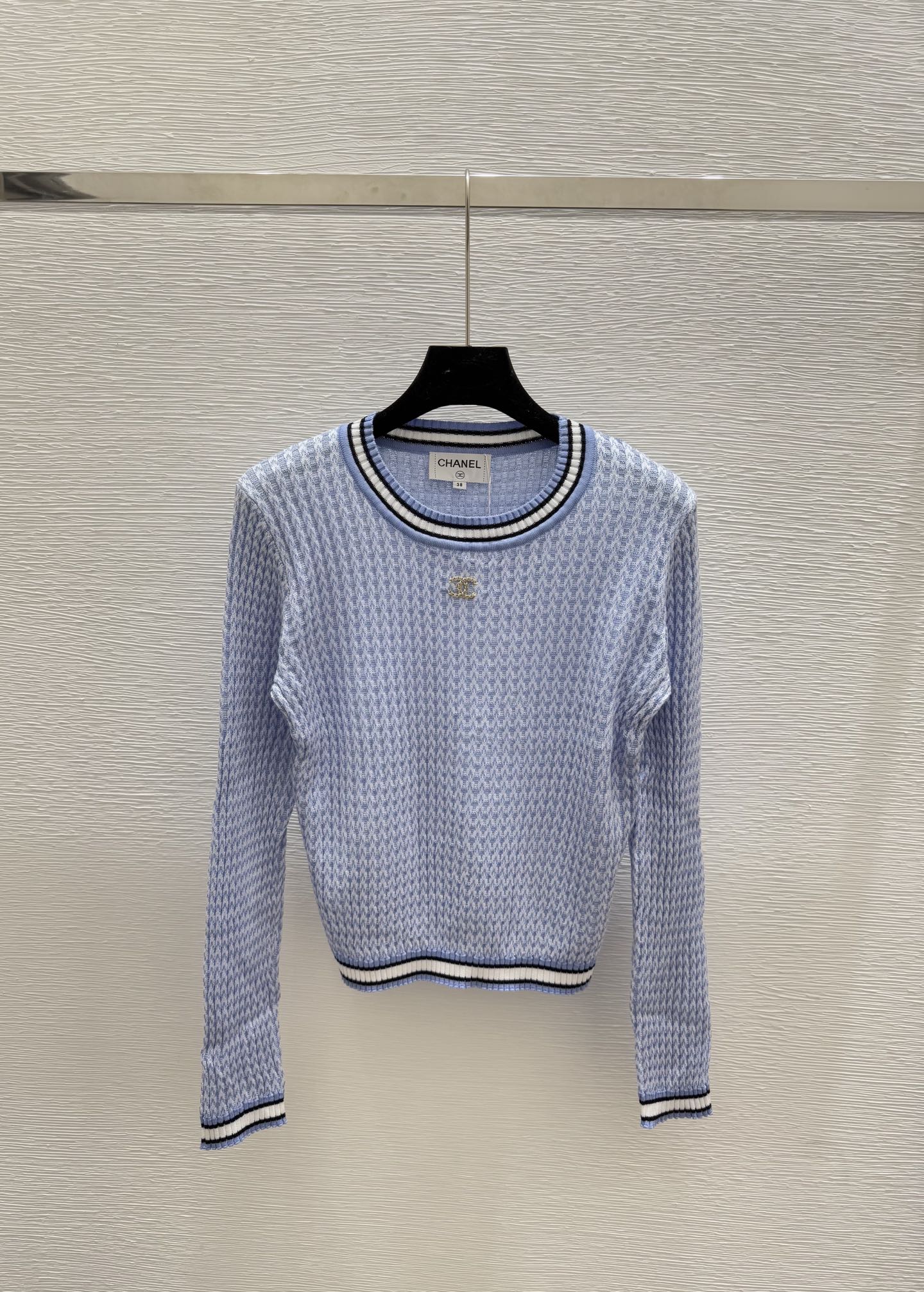 CHAN * 25SS round neck knitted long sleeves