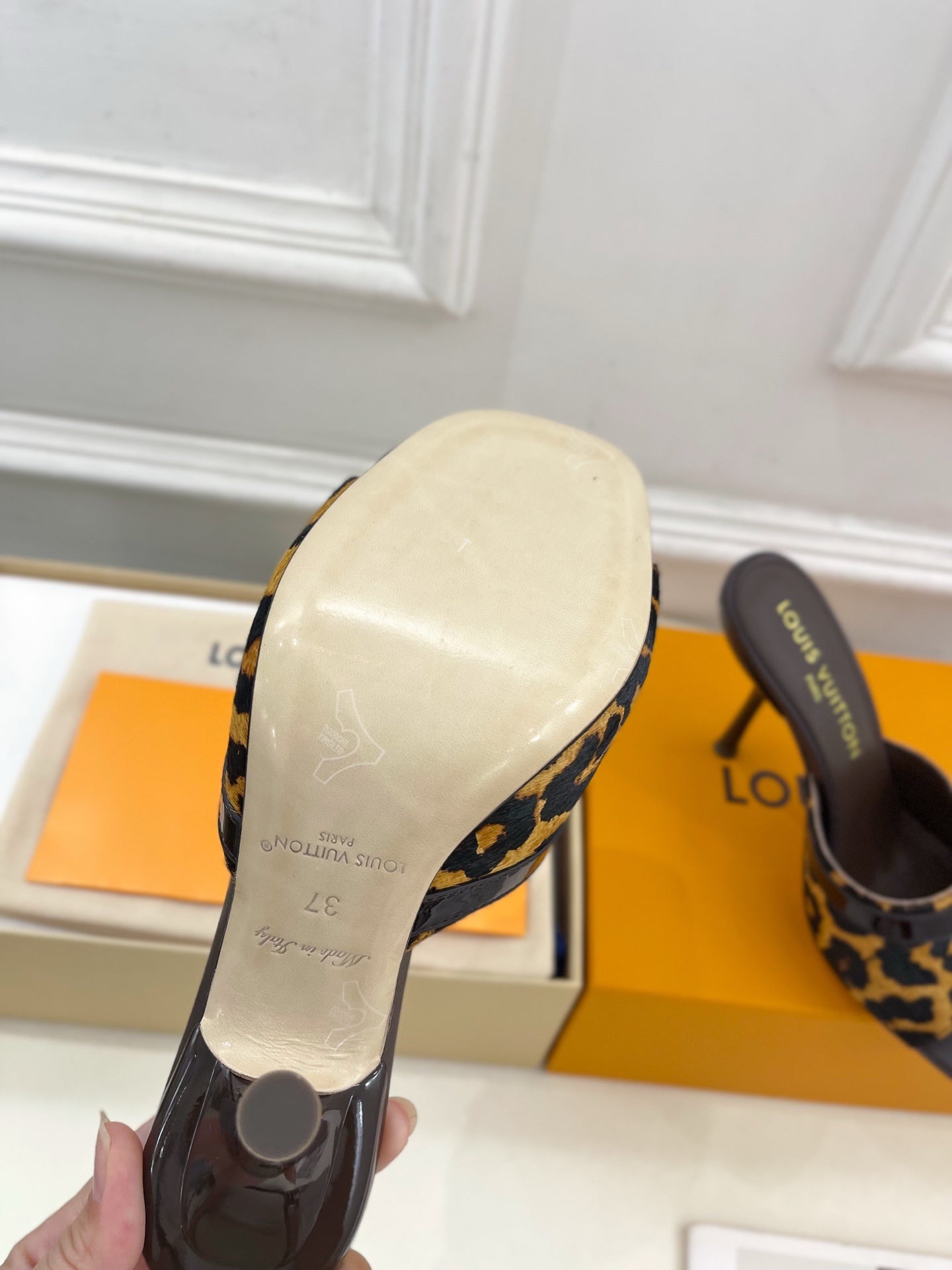 LOU* 25SS horsehair high heel slippers VIP