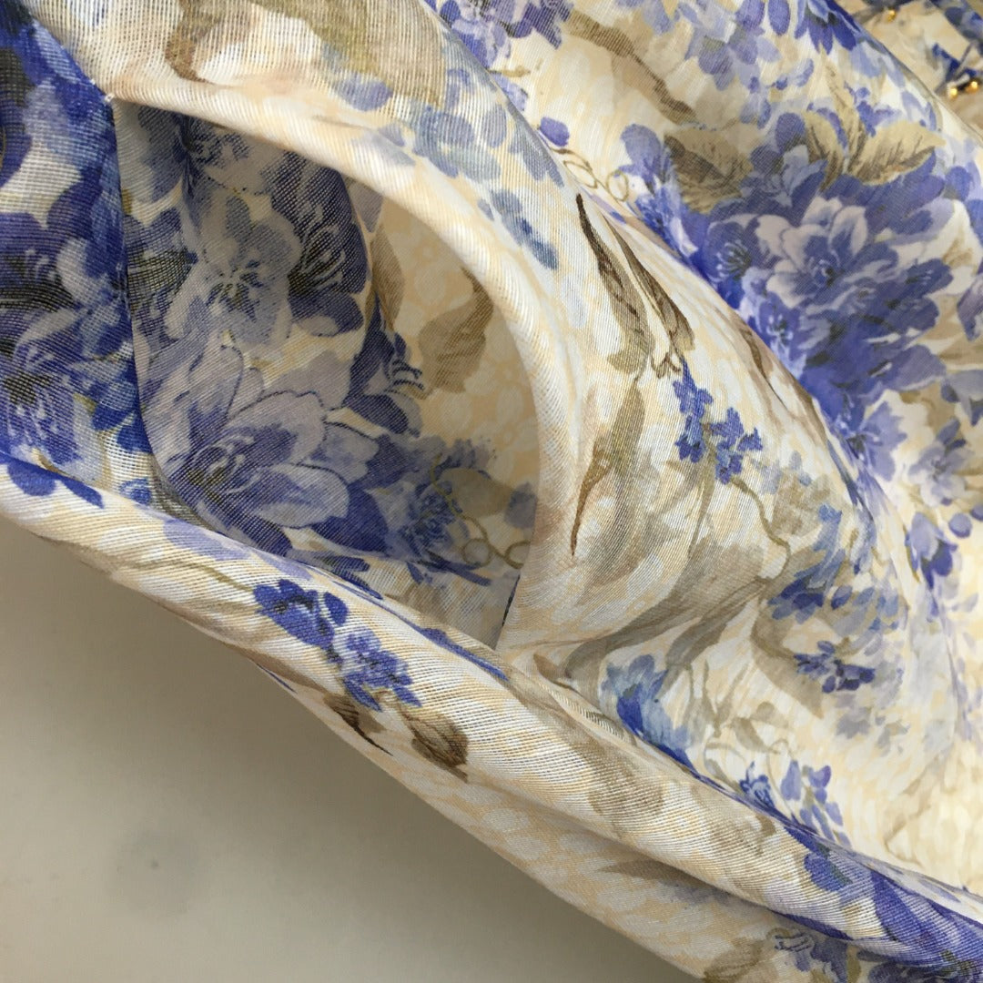 ZIM* Flower Print 3D Butterfly Petal Lace-Up Tube Dress