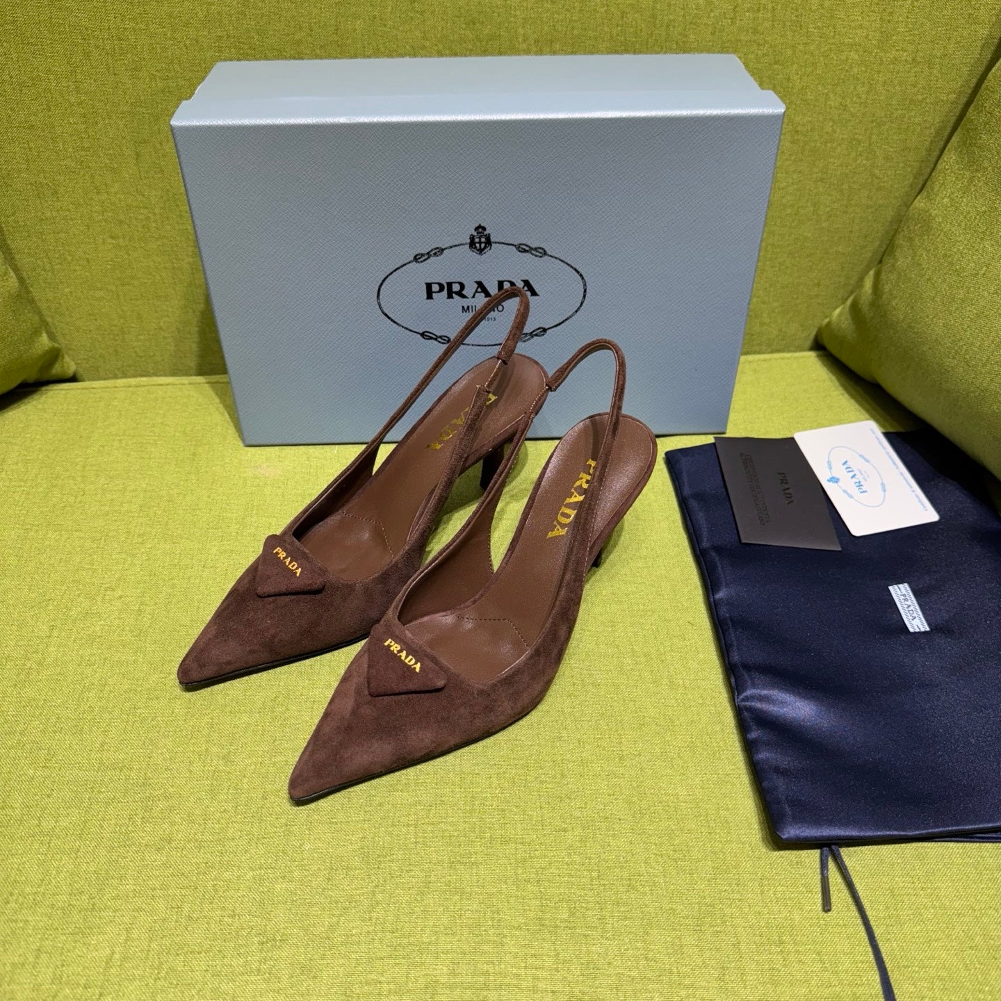 PRA* Saffiano Suede Slingback Pumps