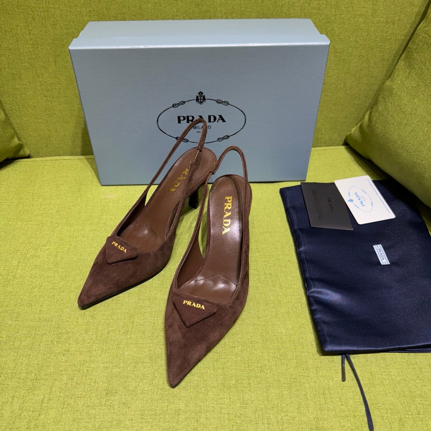 PRA* Saffiano Suede Slingback Pumps