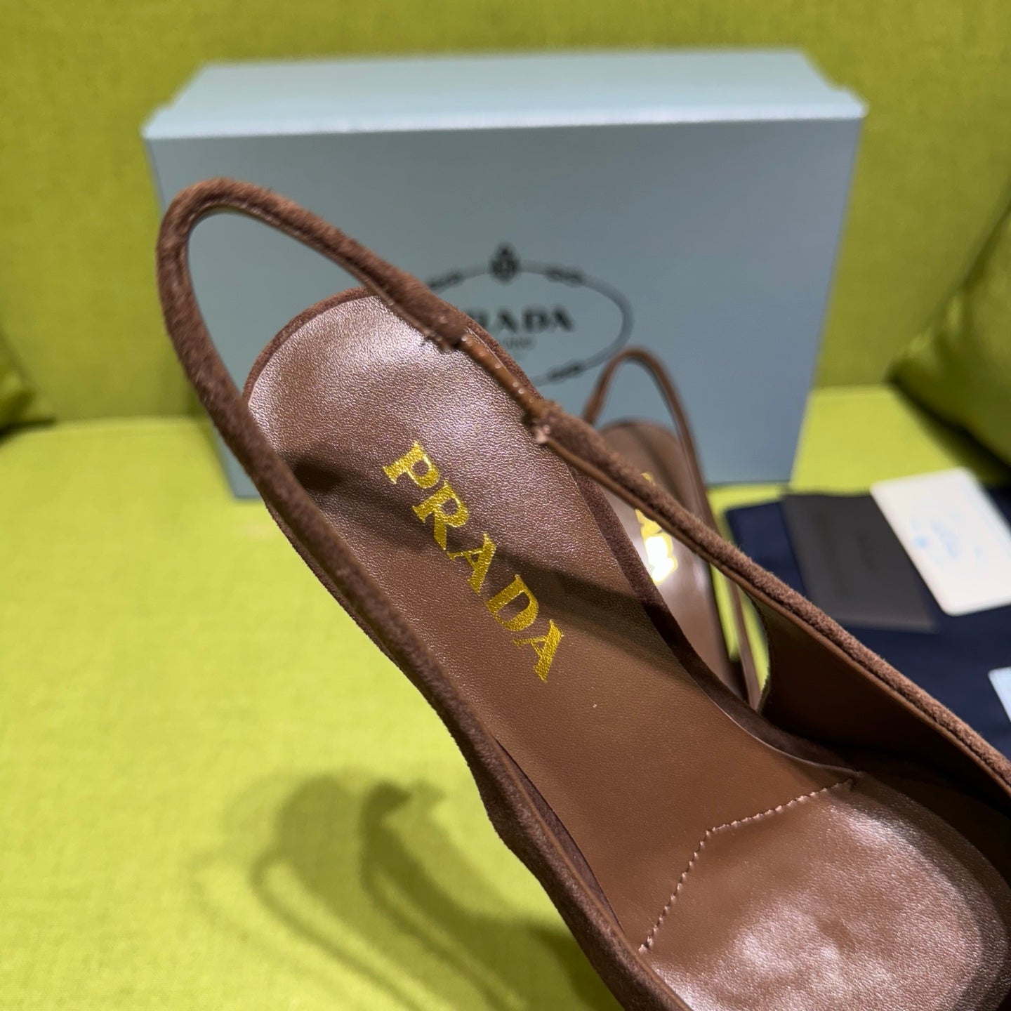 PRA* Saffiano Suede Slingback Pumps