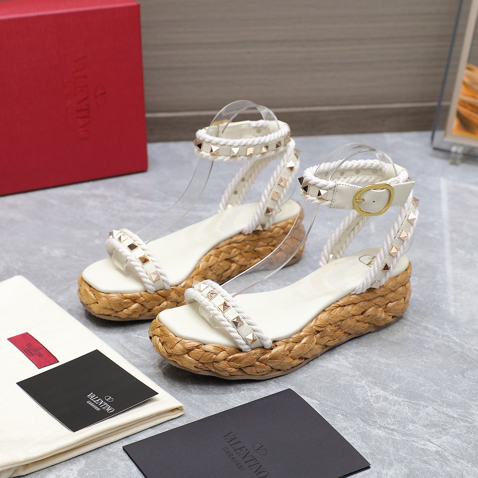 Valentin* 25SS Lafite Woven High Heel Sandals