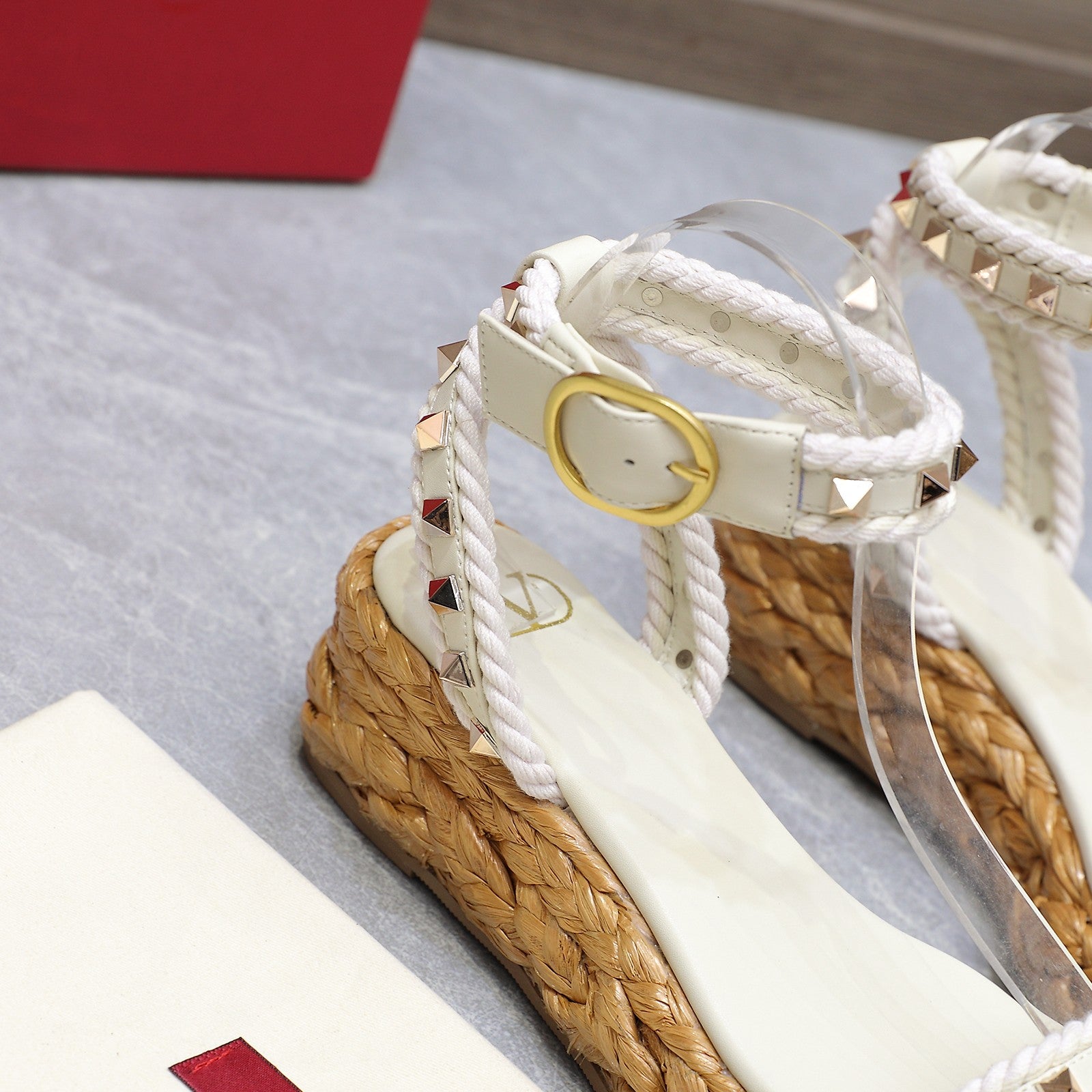 Valentin* 25SS Lafite Woven High Heel Sandals