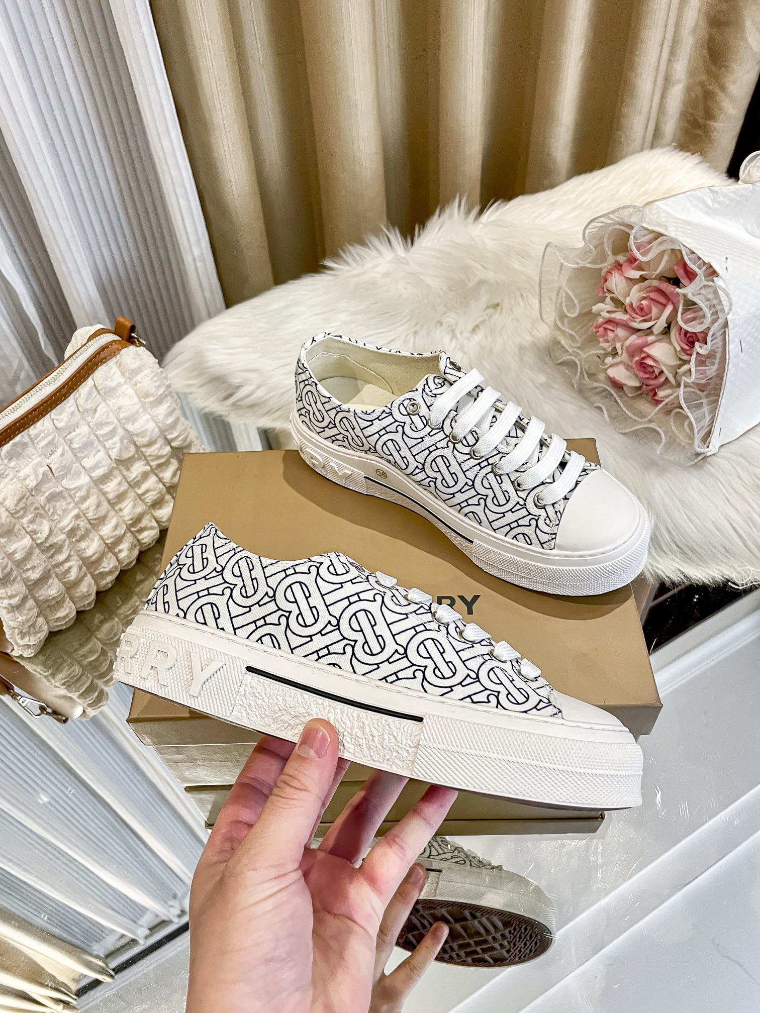Burberry white shoes