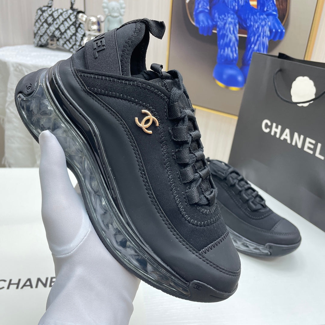 CHAN* paneled silk sneakers