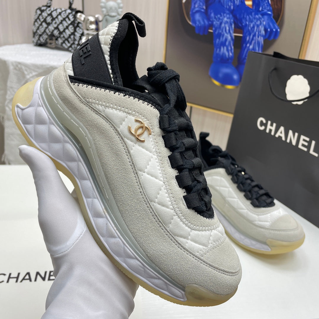 CHAN* paneled silk sneakers