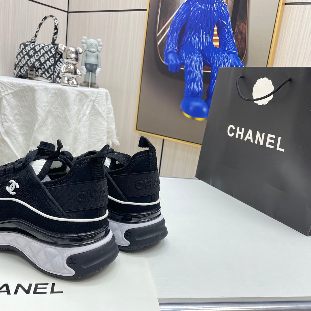 CHAN* paneled silk sneakers