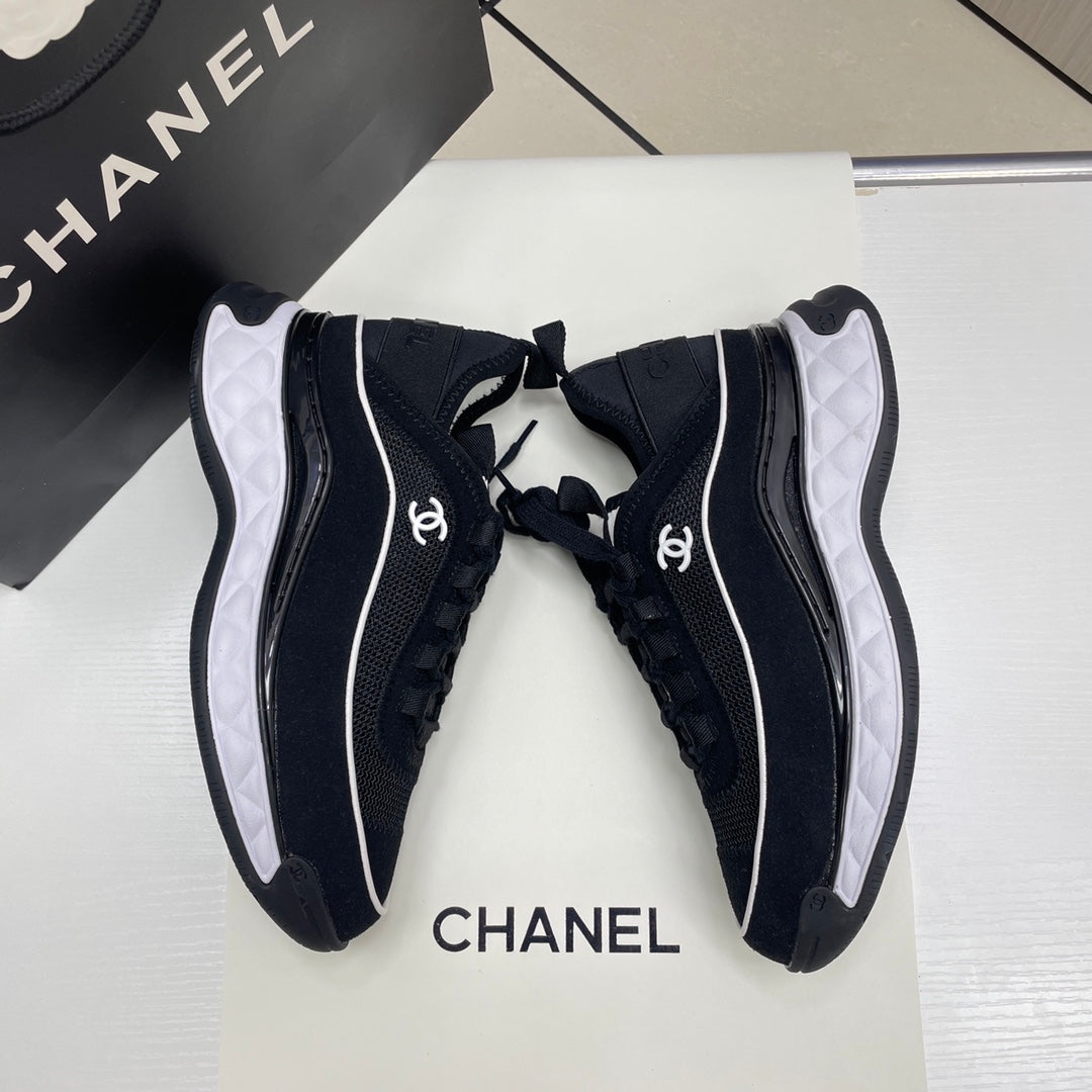 CHAN* paneled silk sneakers