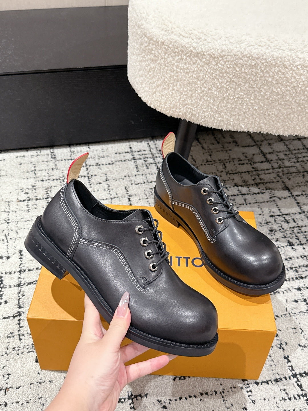 LOU* 25SS thick-soled leather shoes
