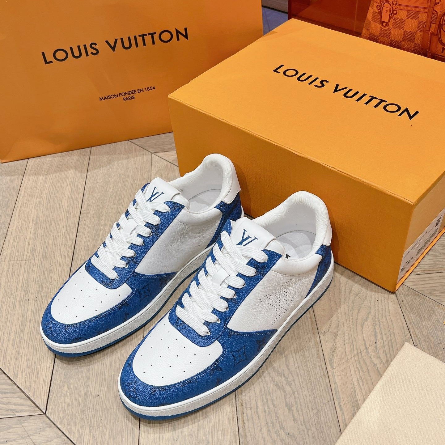 LOU* 25SS Plaid Colorblock Pure Leather Casual Business Shoes