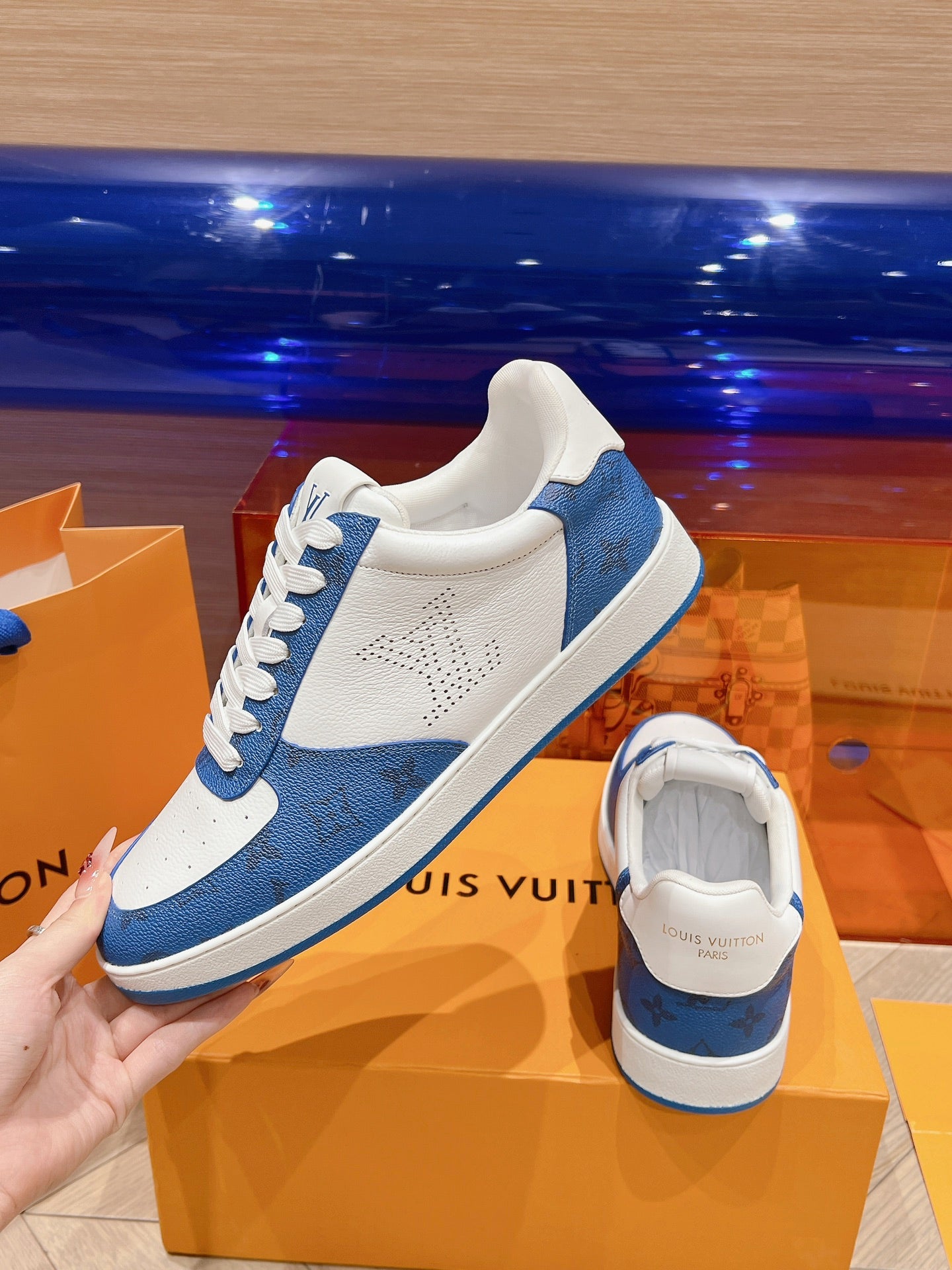 LOU* 25SS Plaid Colorblock Pure Leather Casual Business Shoes