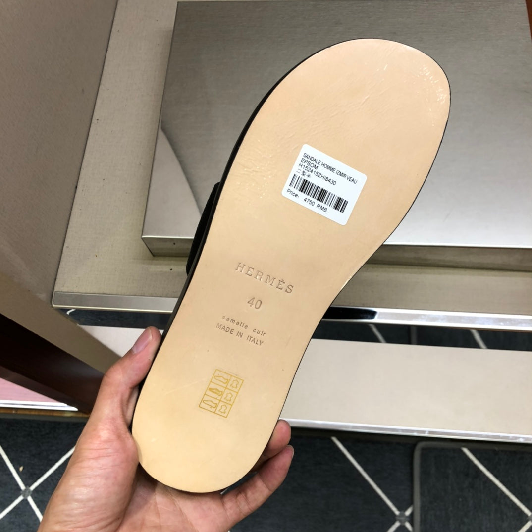 HER* leather slippers