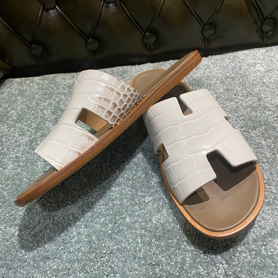 HER* leather slippers