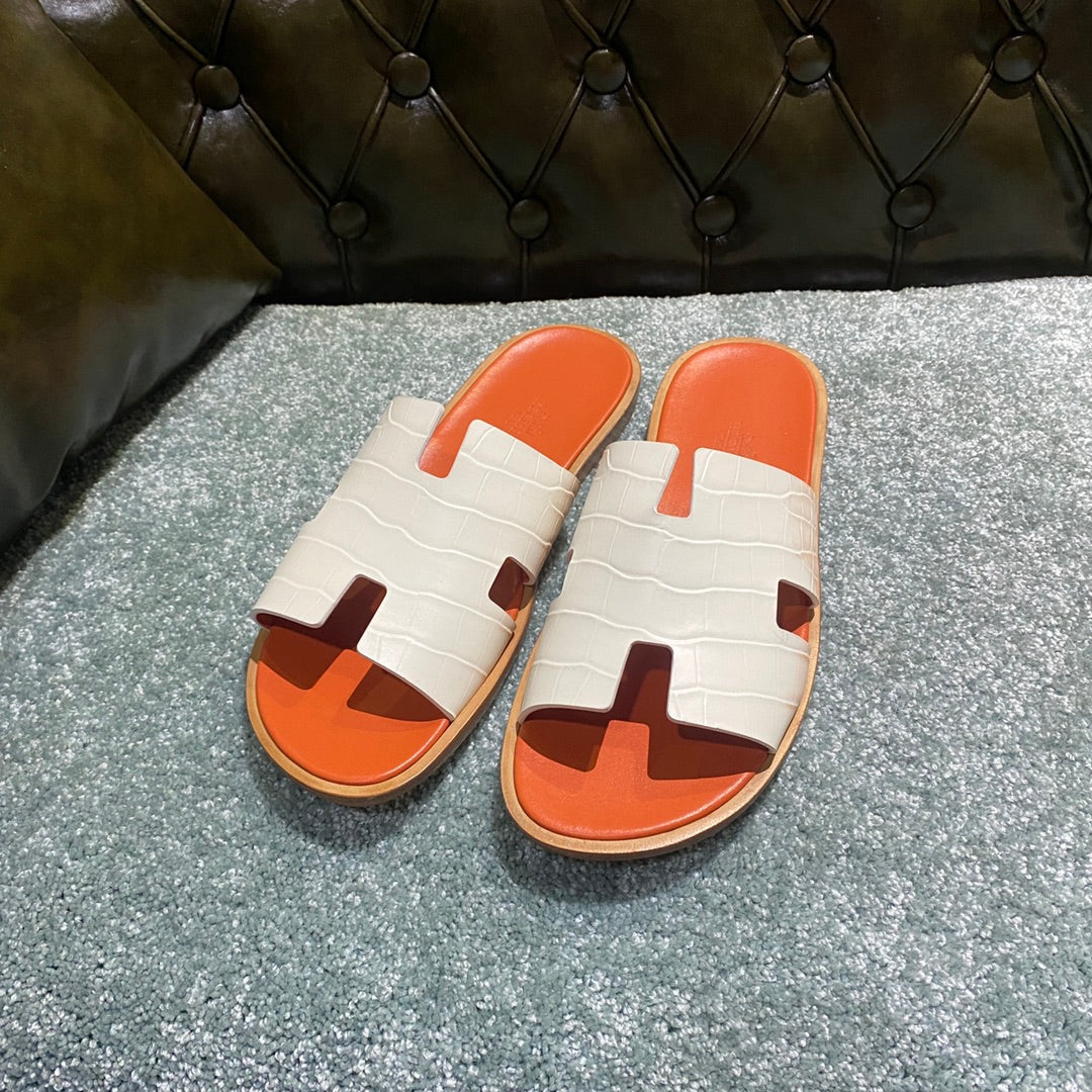 HER* leather slippers