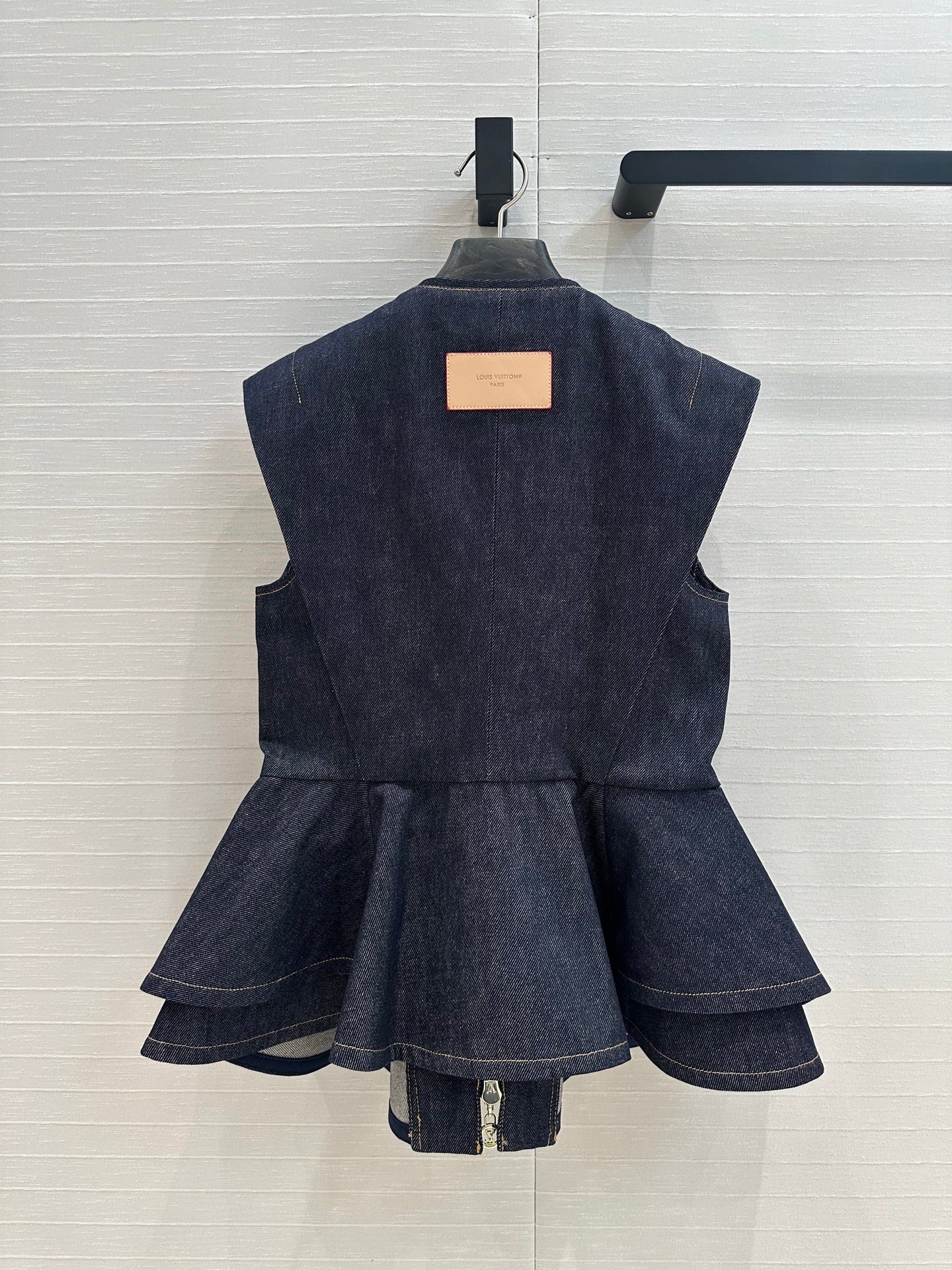 Louis Vuitton Ruffled Denim Vest Jacket