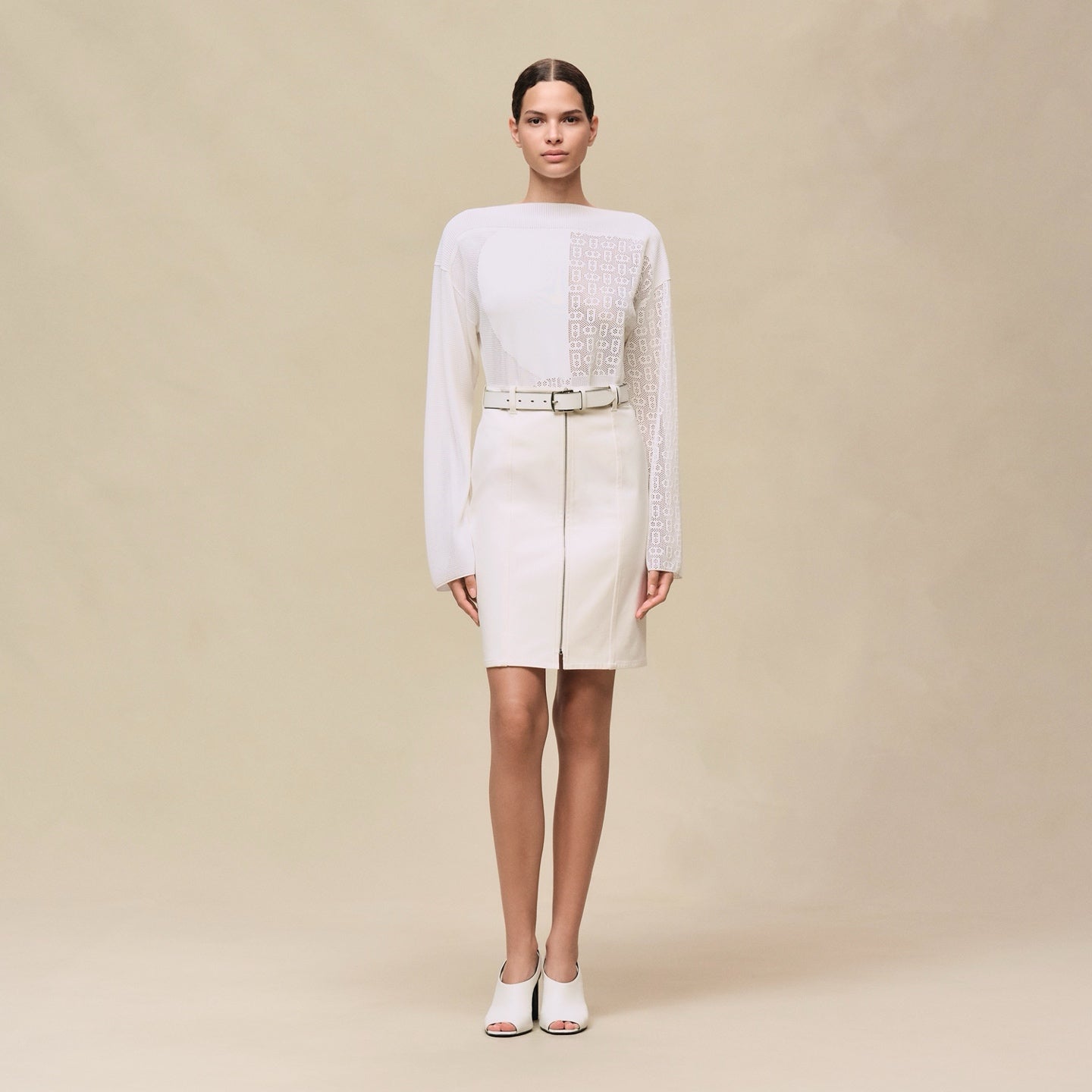 Hermès 26 New Off-the-Shoulder Openwork Knit Top