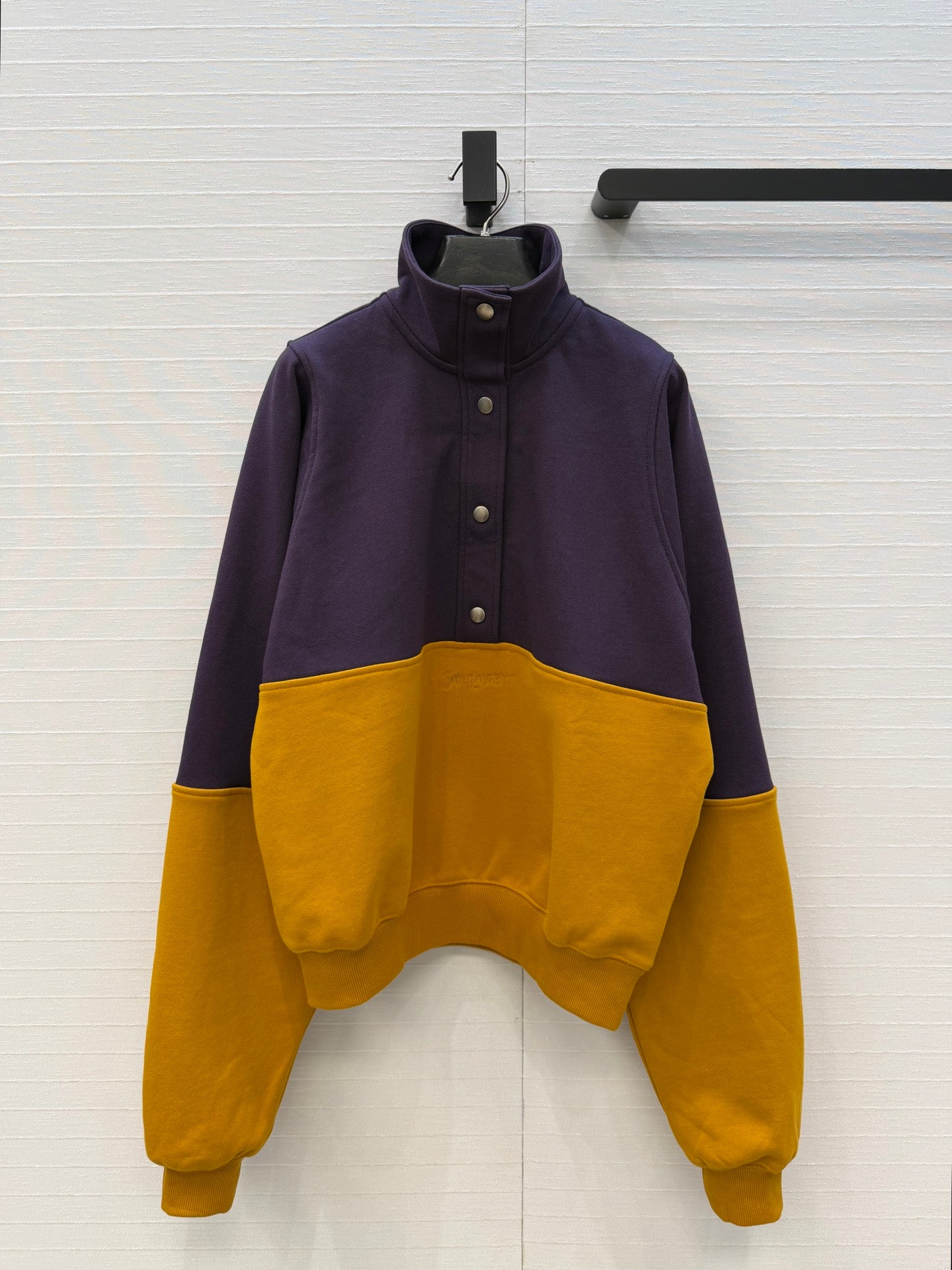 YSL 26 Color-block Turtleneck Sweatshirt