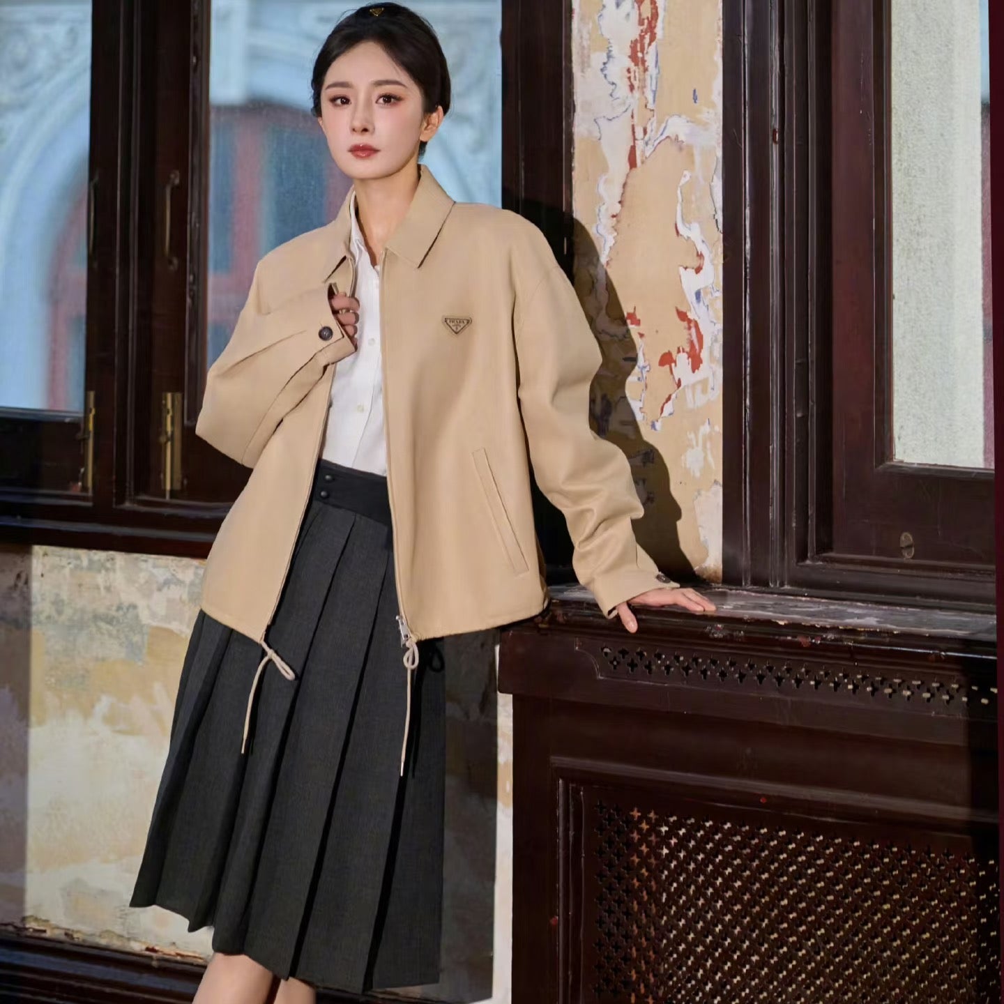 Prada 2026 new season lambskin leather jacket