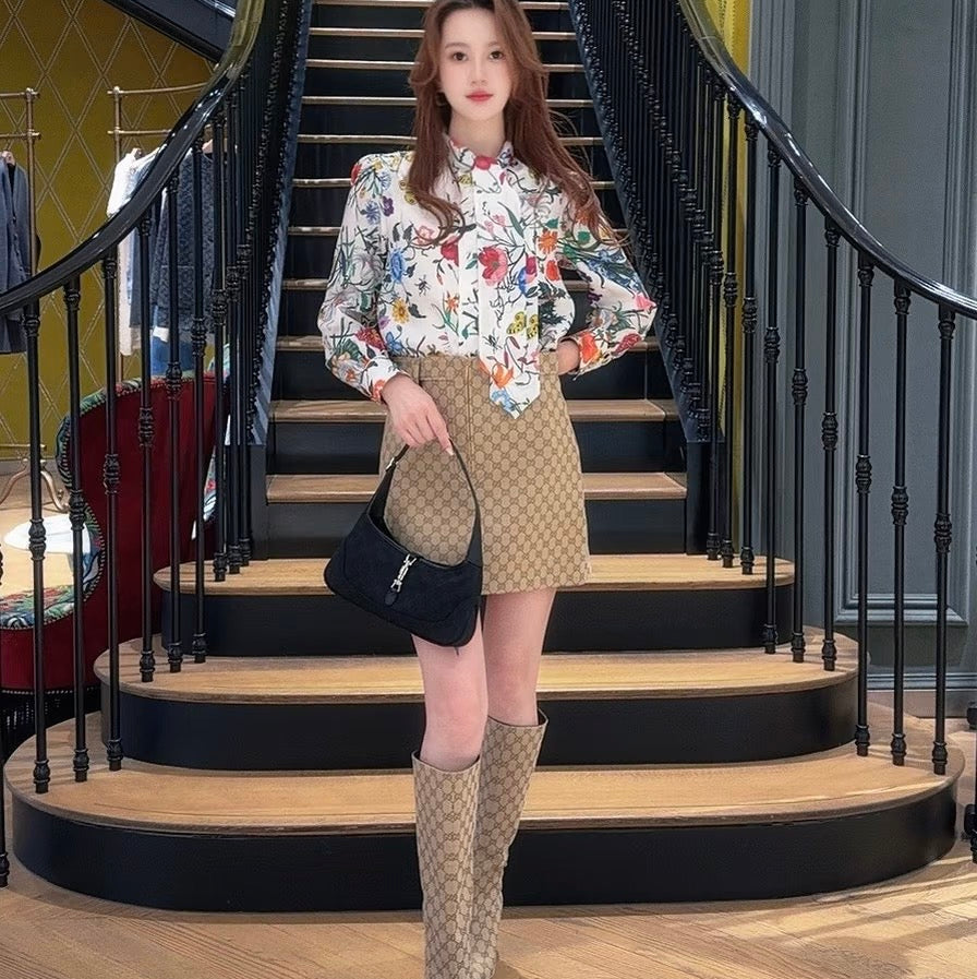 Gucci 26SS Printed Silk Shirt