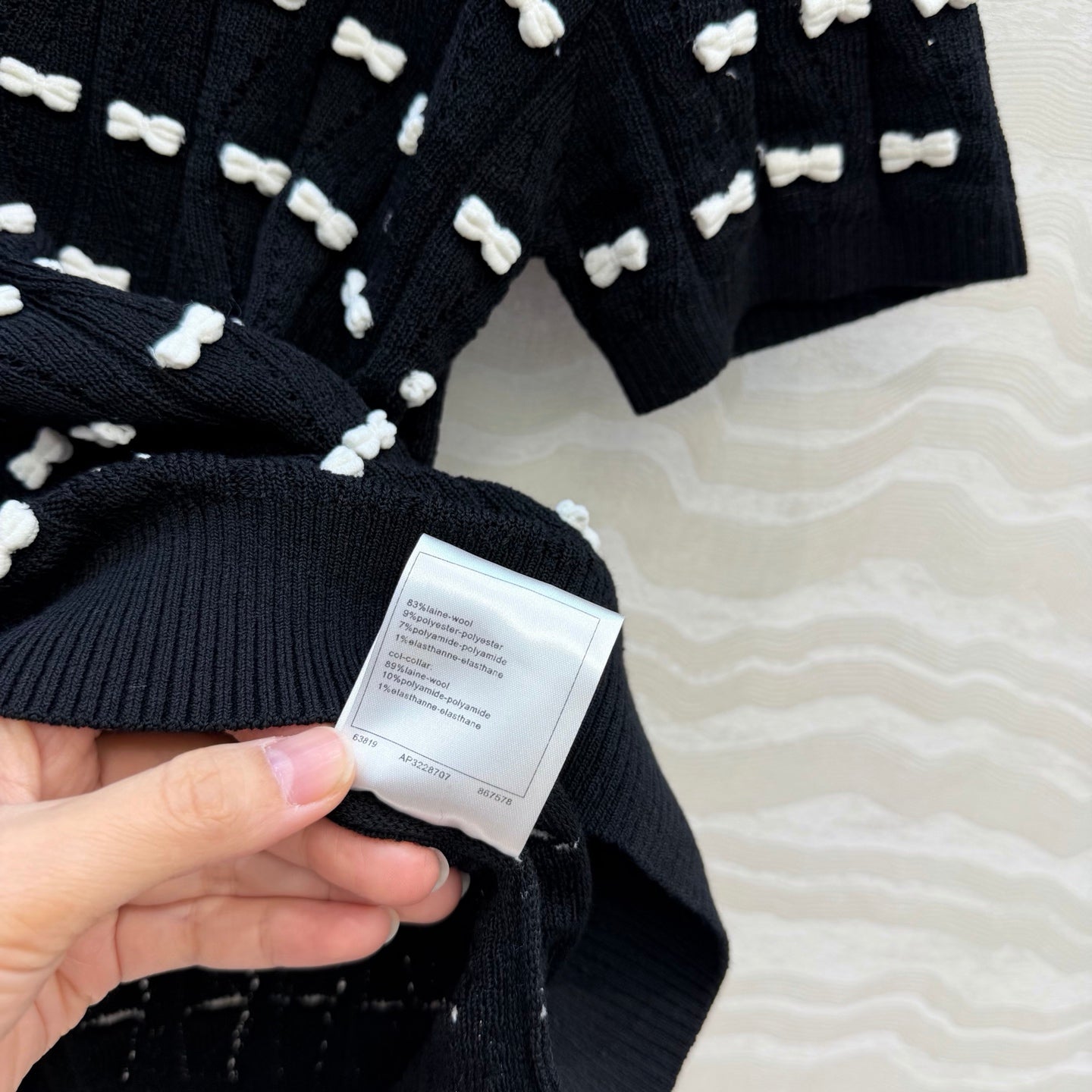 Chanel 26SS Black and White Knitted Short-Sleeved Top