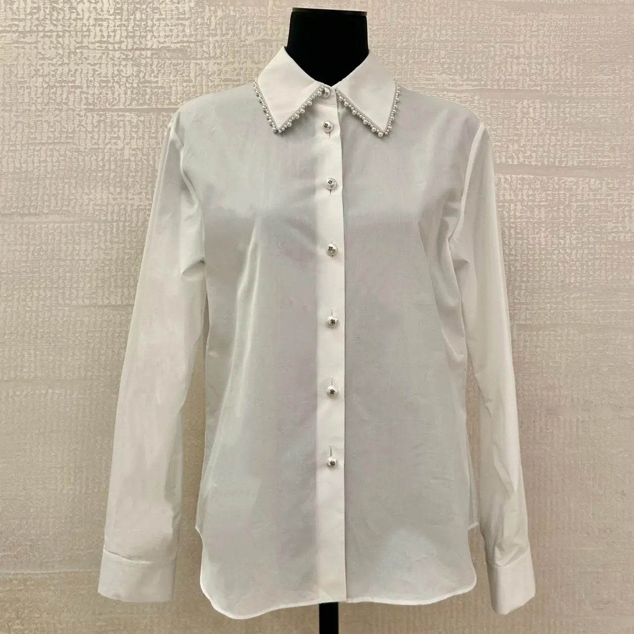Chanel Jacquard Shirt with Pearl Buttons (On Sale)