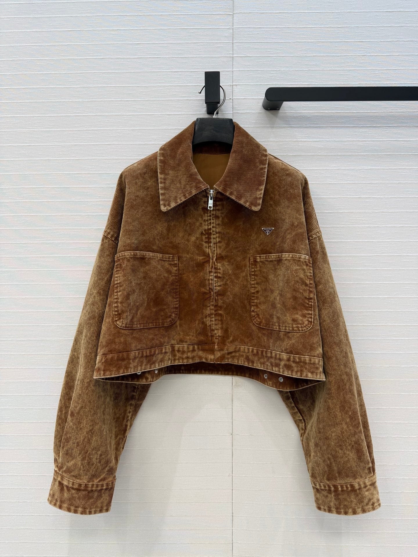 Prada 26SS Corduroy Collar Jacket / High-Waisted Trousers