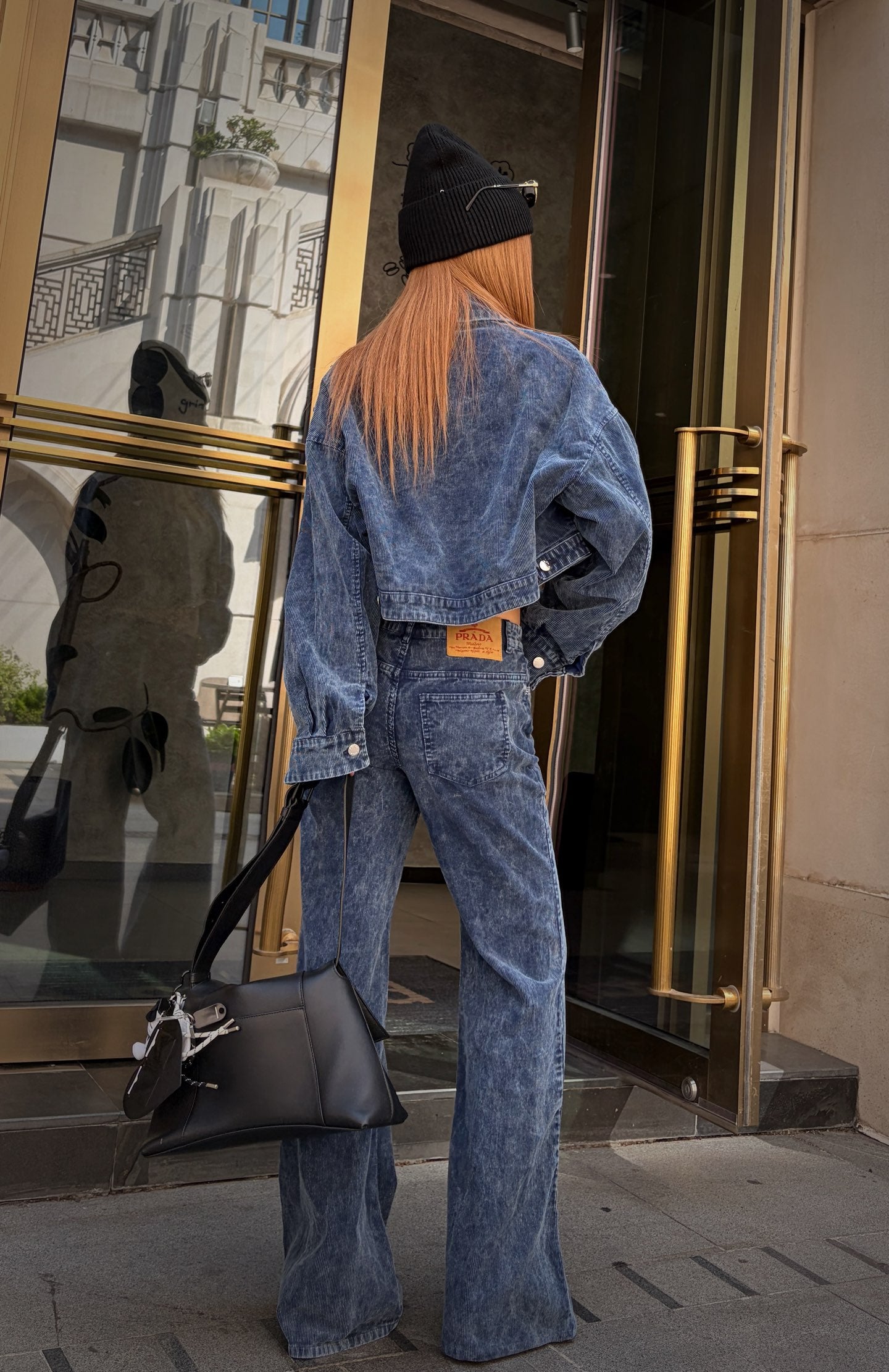 Prada 26SS Corduroy Collar Jacket / High-Waisted Trousers