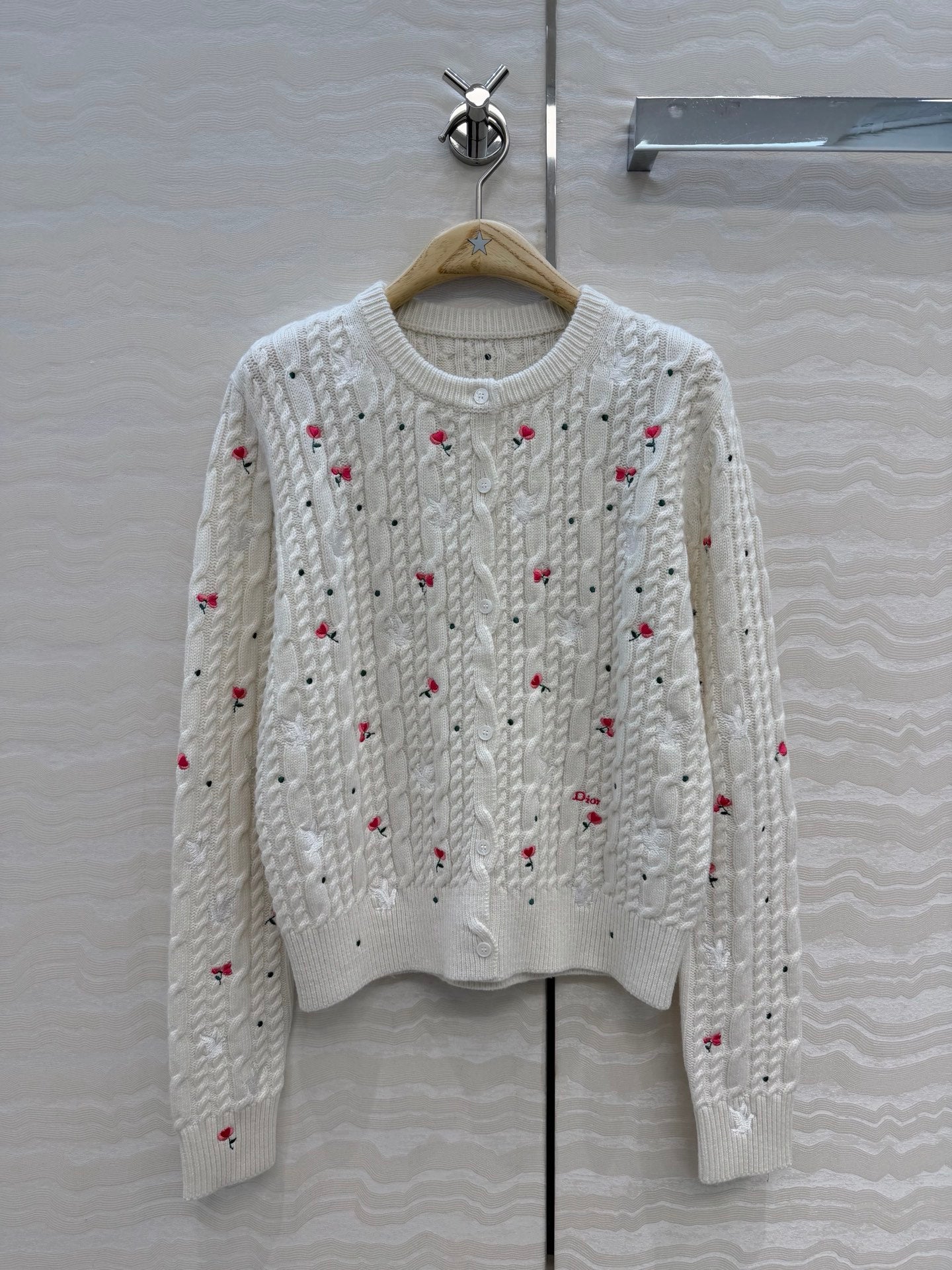 Dior 26SS embroidered knit sweater/short-sleeved knit top