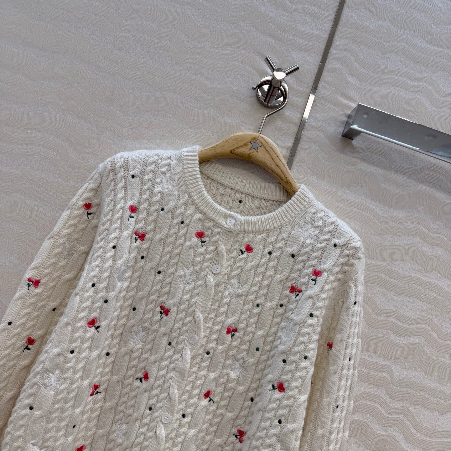 Dior 26SS embroidered knit sweater/short-sleeved knit top