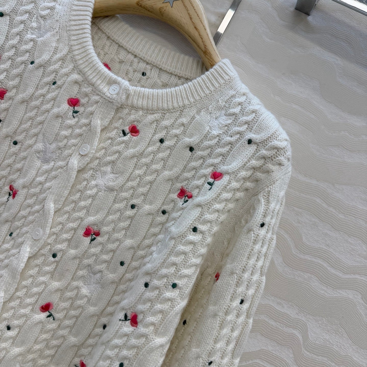 Dior 26SS embroidered knit sweater/short-sleeved knit top
