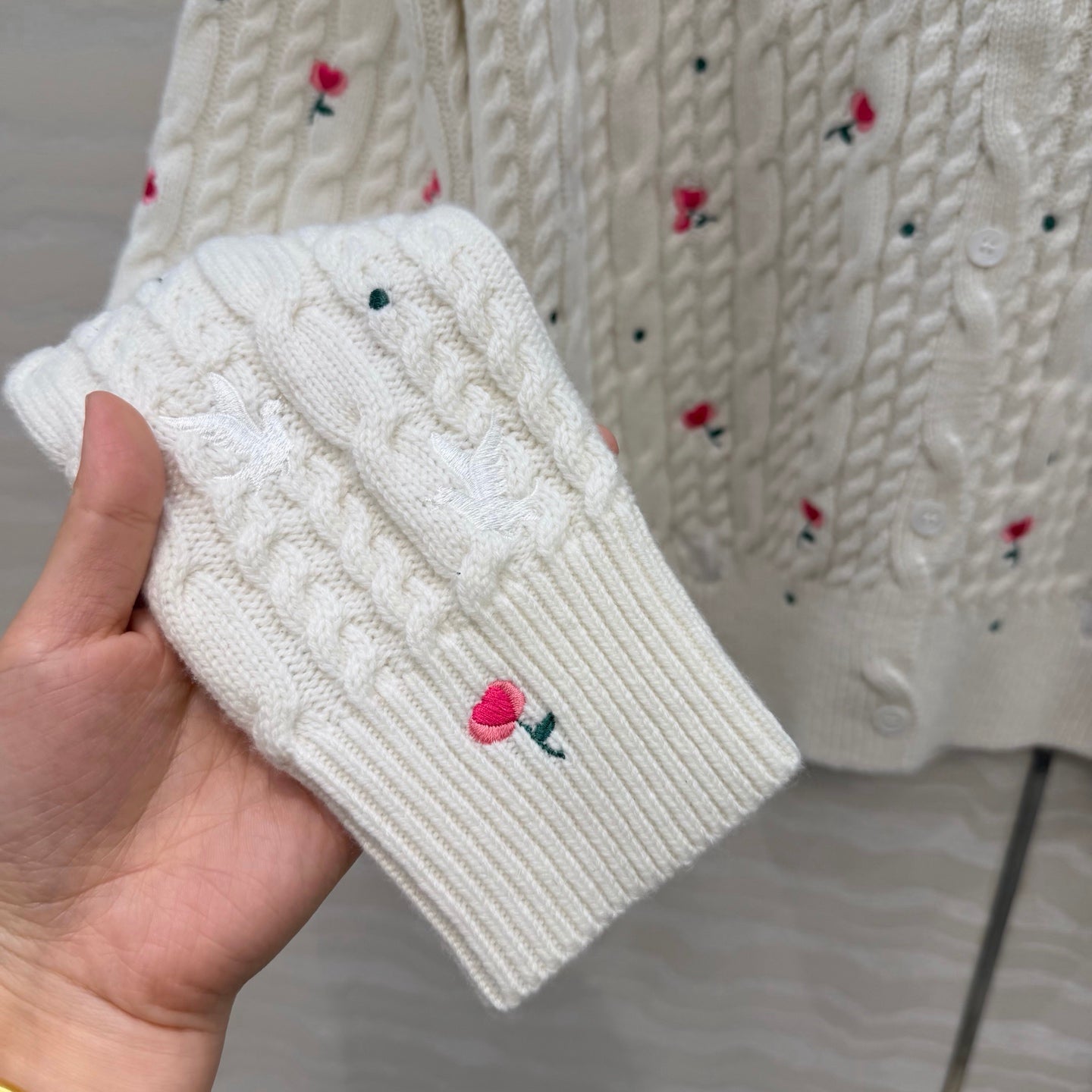 Dior 26SS embroidered knit sweater/short-sleeved knit top