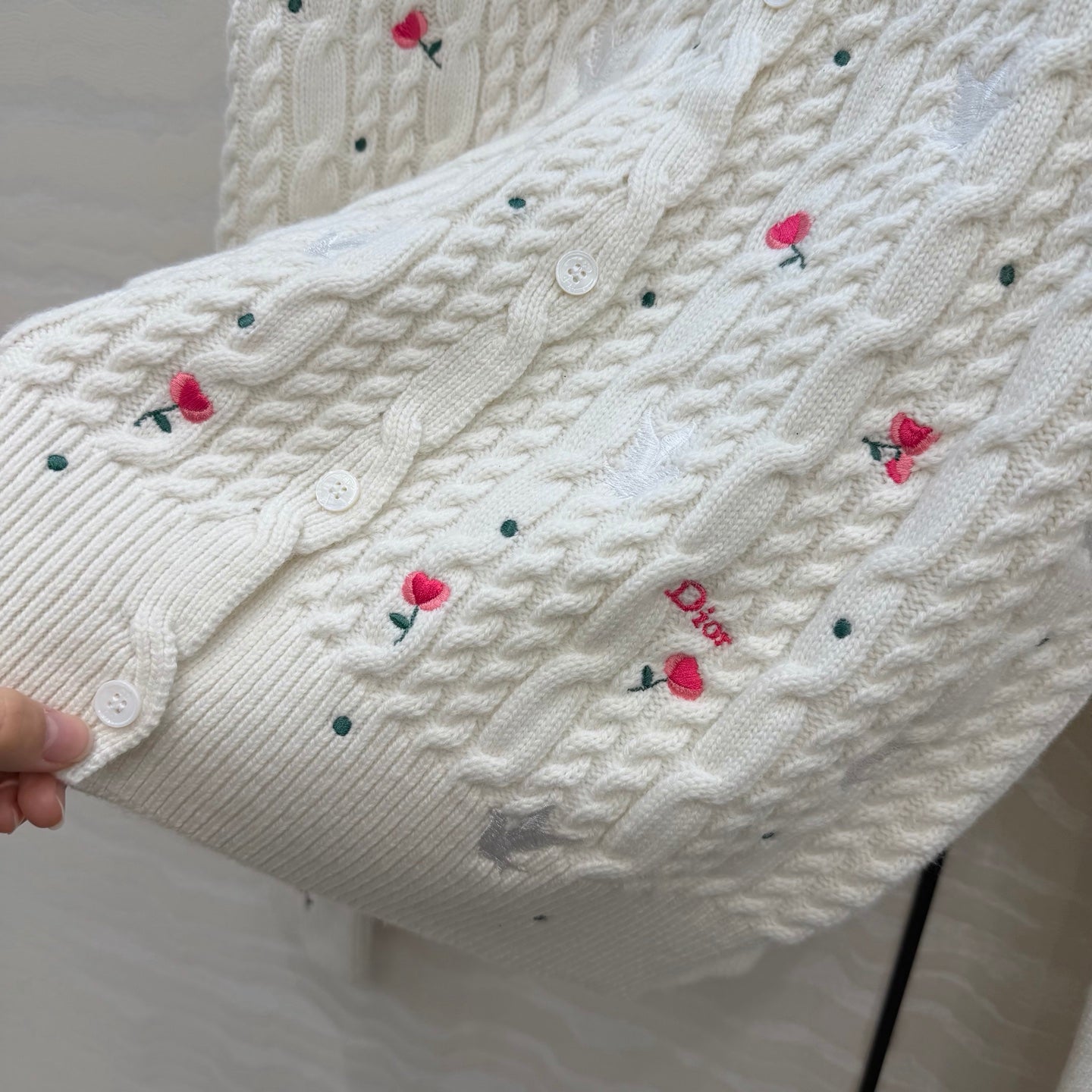 Dior 26SS embroidered knit sweater/short-sleeved knit top
