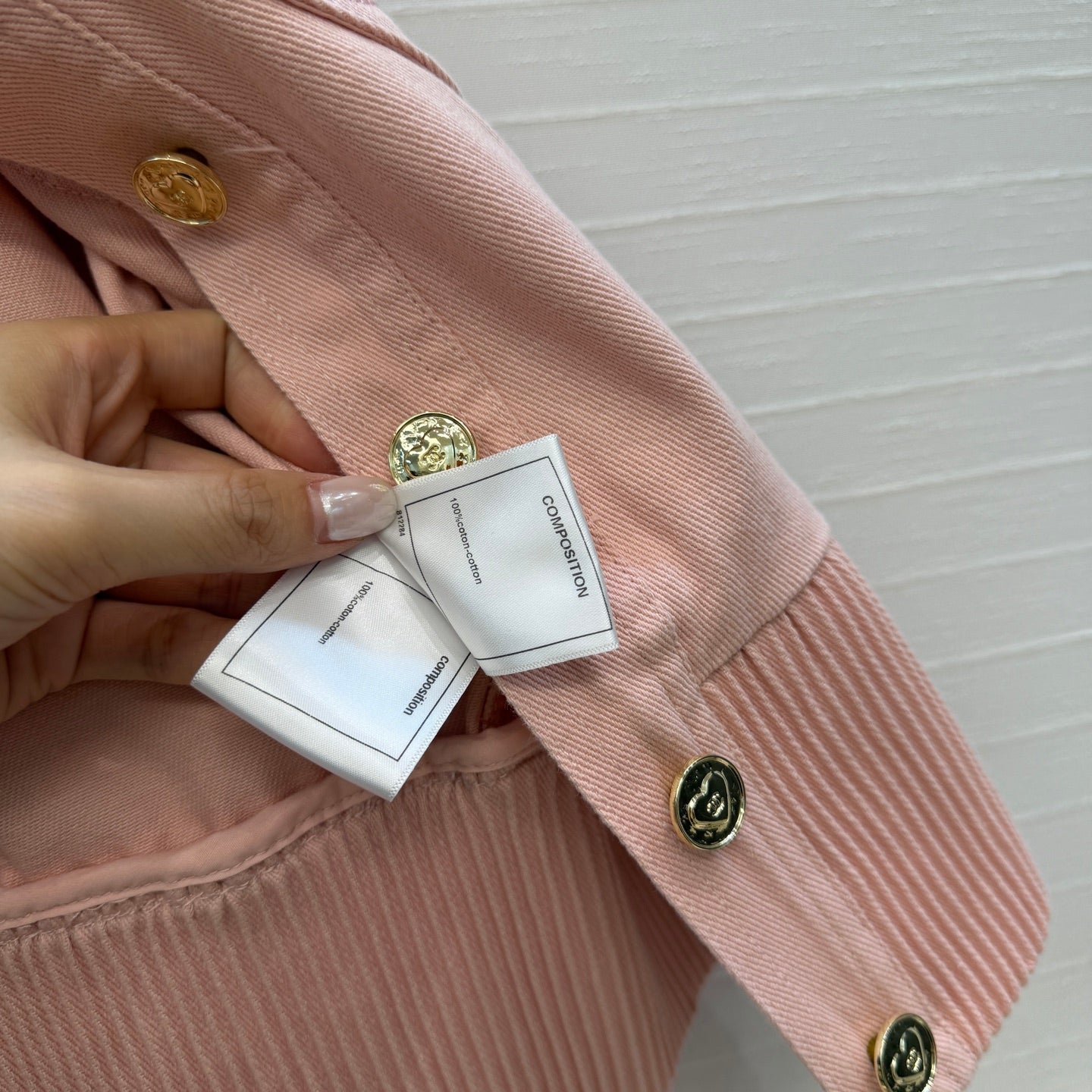 Chanel heart-patterned denim jacket / high-waisted jeans