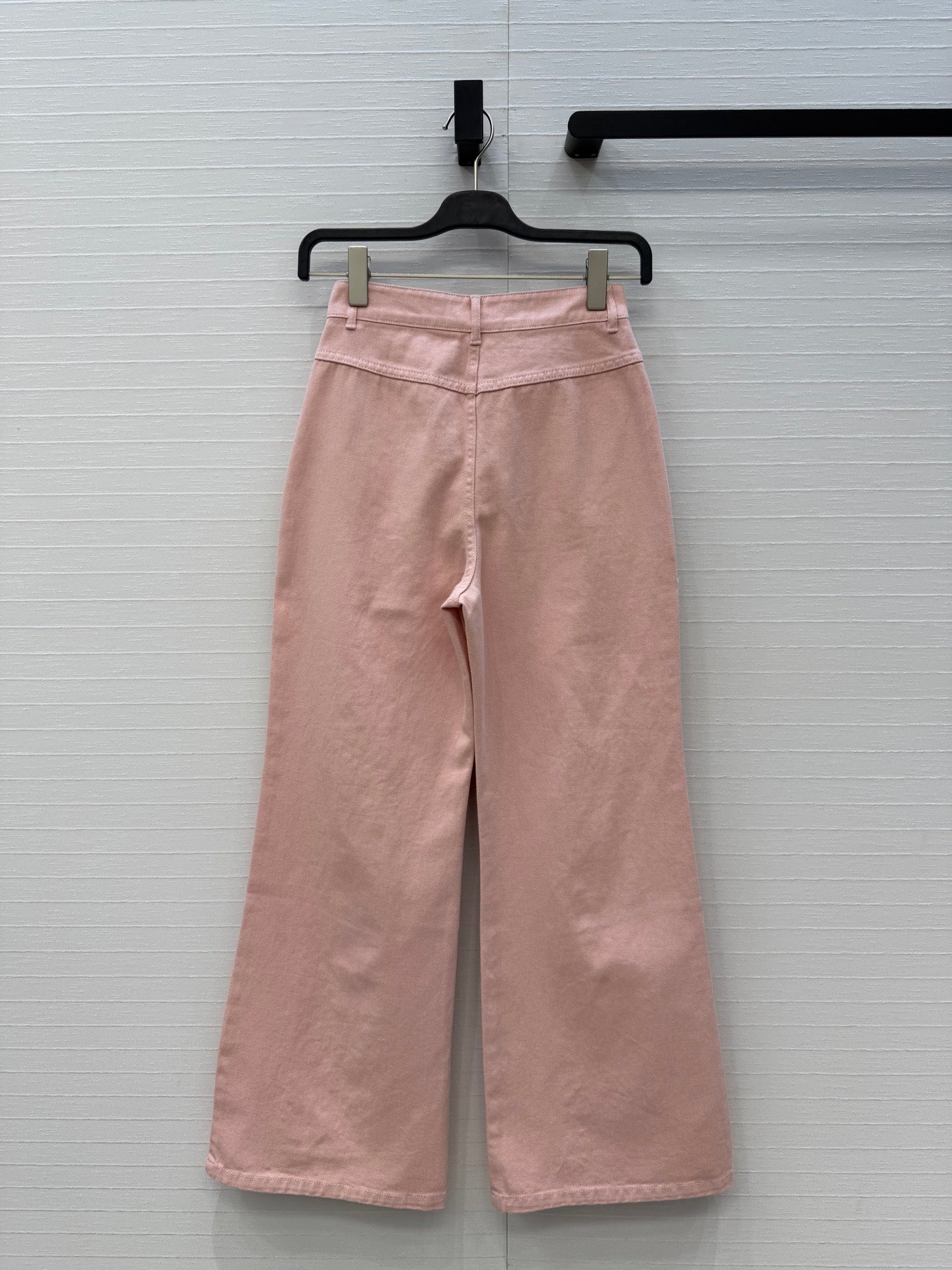 Chanel heart-patterned denim jacket / high-waisted jeans