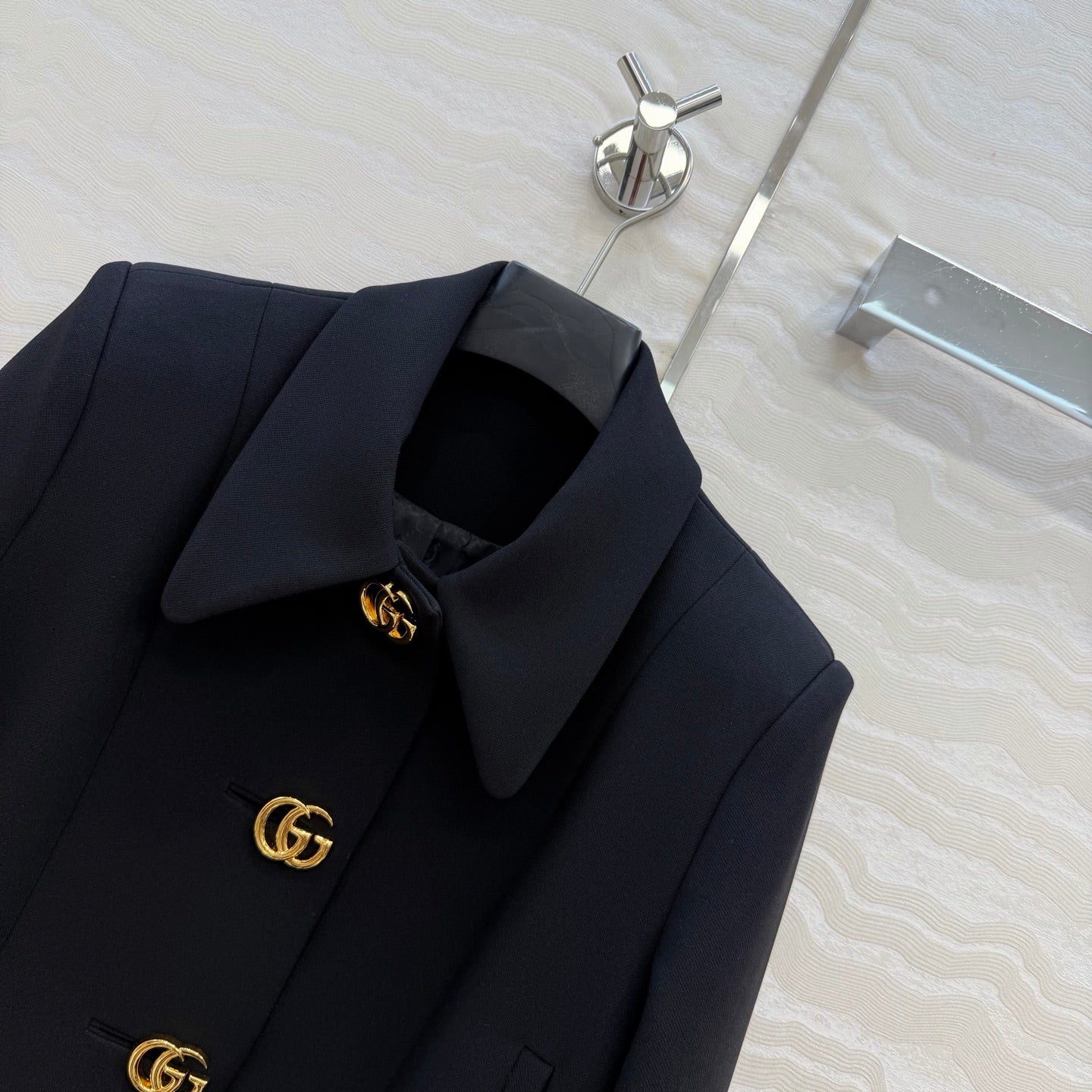 Gucci 26SS Metal Buckle Lapel Jacket/Skirt