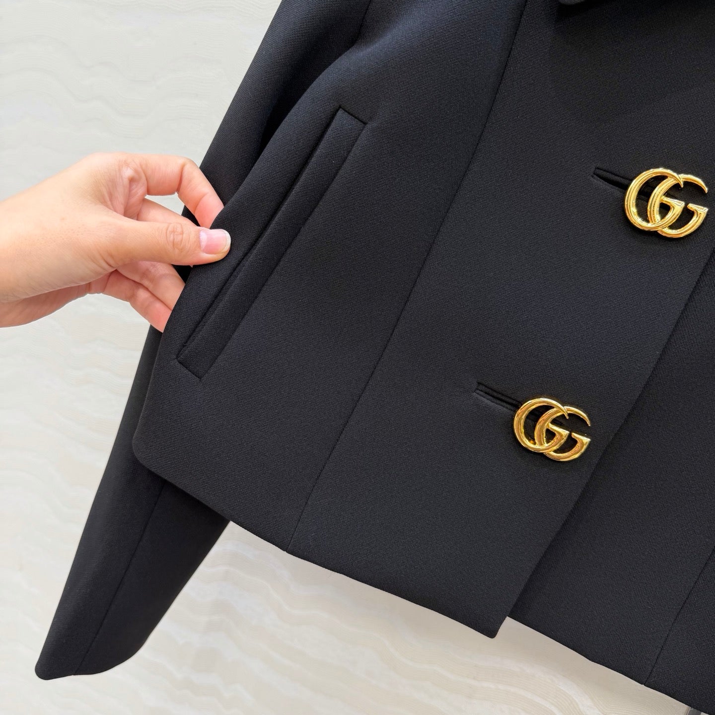Gucci 26SS Metal Buckle Lapel Jacket/Skirt