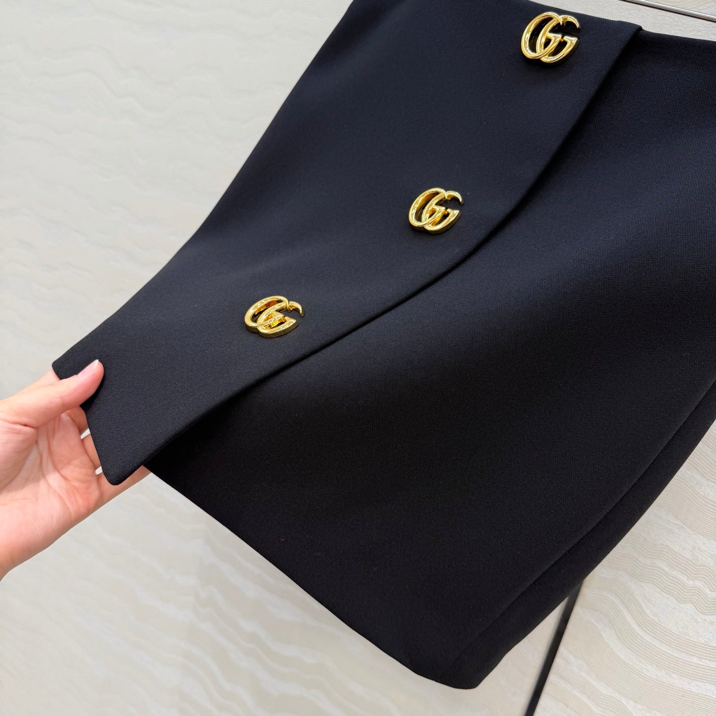 Gucci 26SS Metal Buckle Lapel Jacket/Skirt