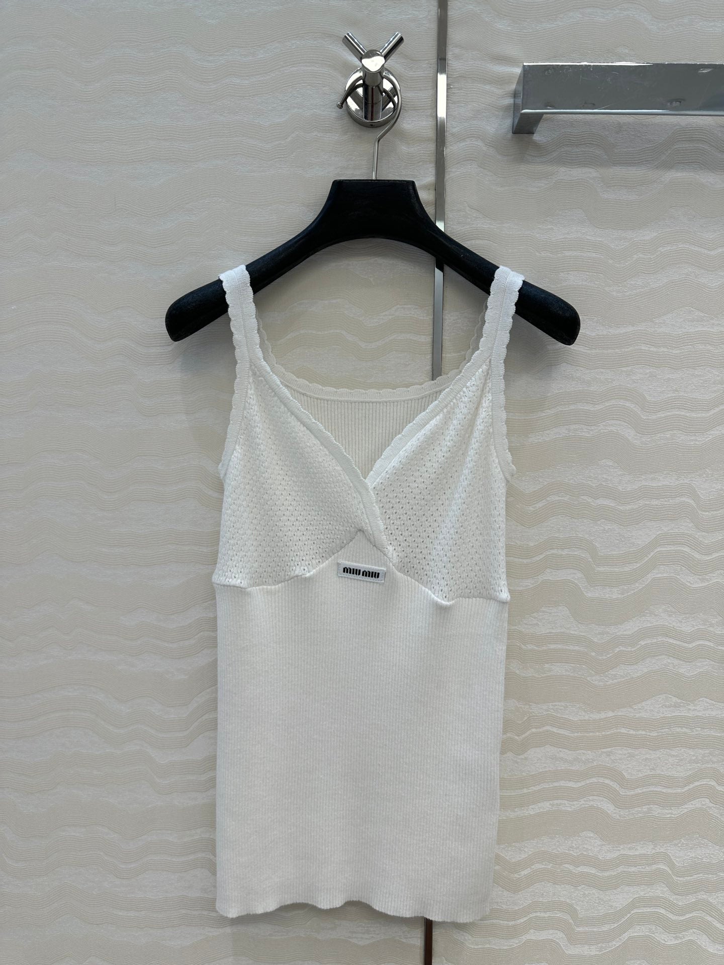 MIUMIU 26SS knitted off-the-shoulder camisole