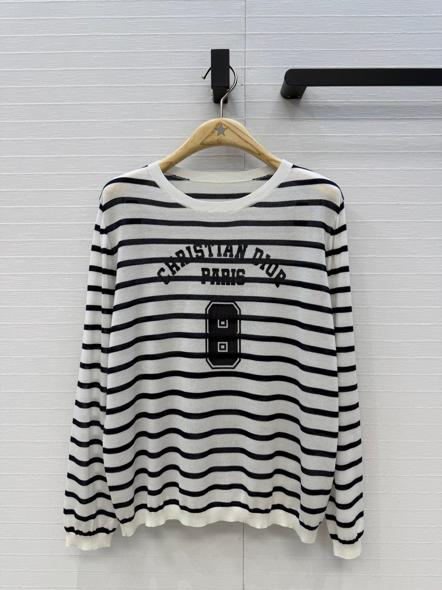 Dior 26SS Striped Lucky Number 8 Long-Sleeved Toplvet Dress