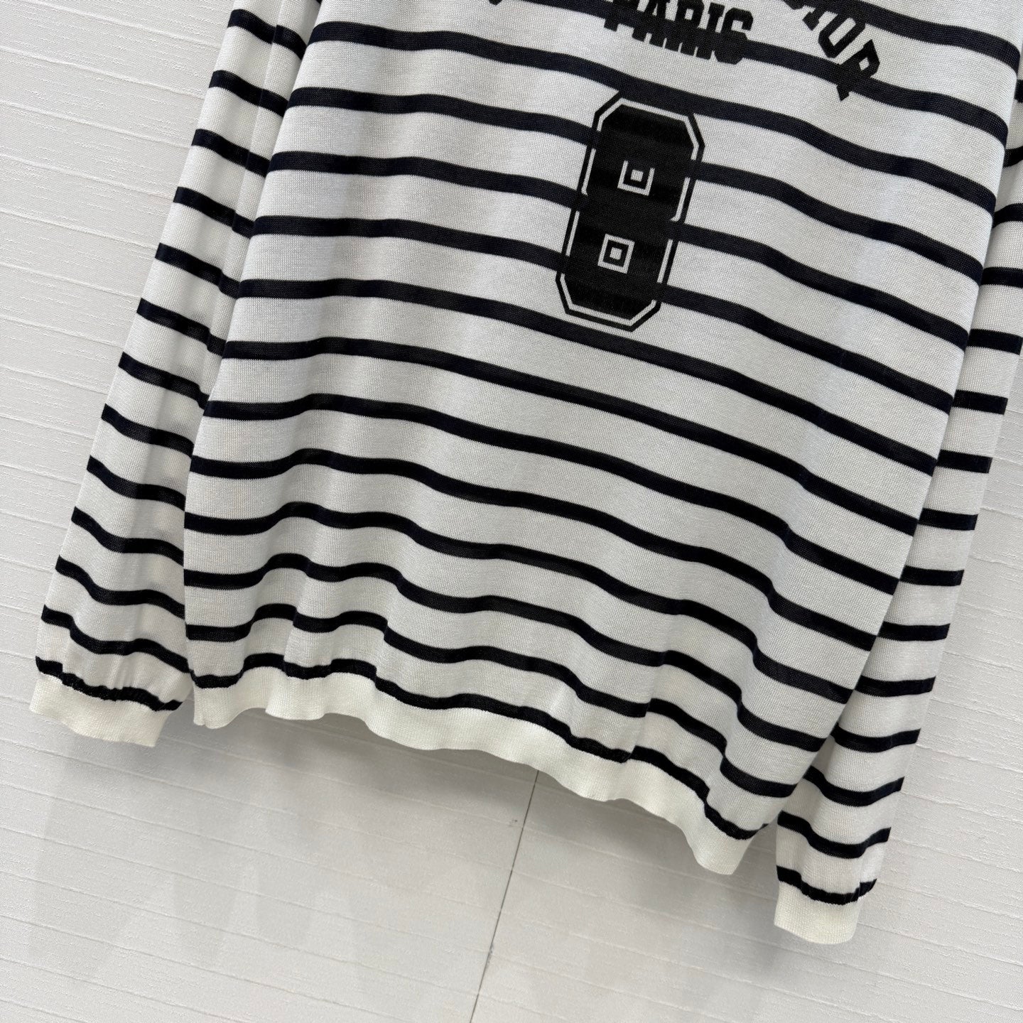 Dior 26SS Striped Lucky Number 8 Long-Sleeved Toplvet Dress