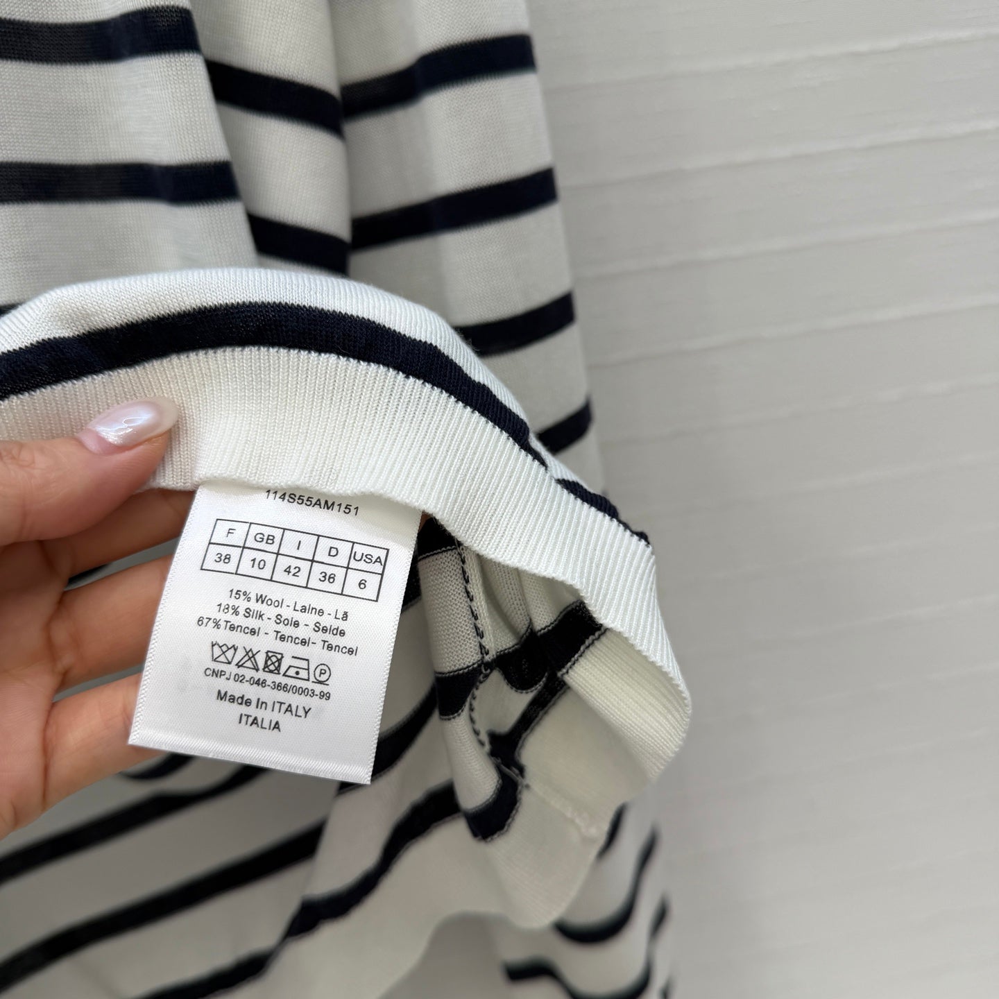 Dior 26SS Striped Lucky Number 8 Long-Sleeved Toplvet Dress