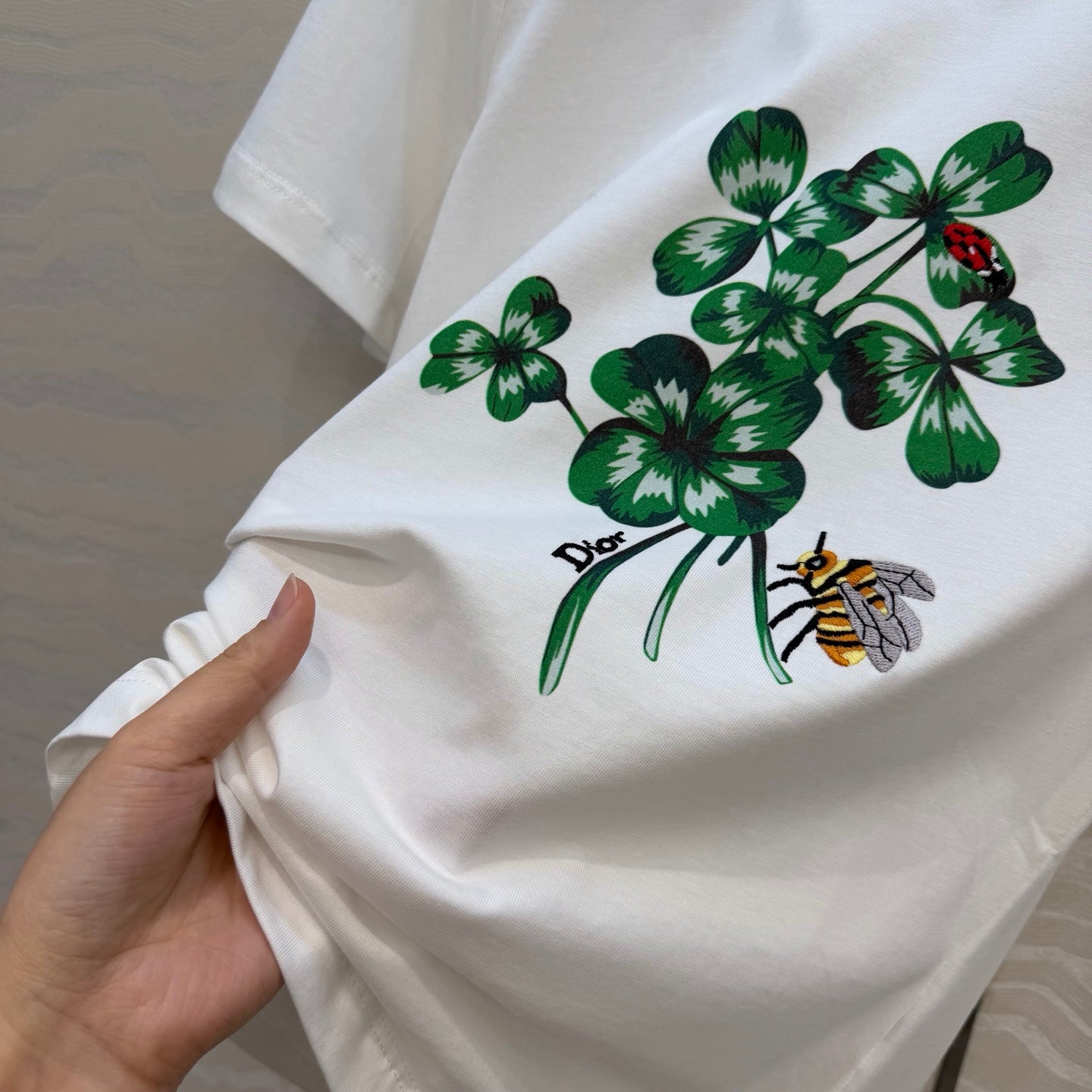 Dior four-leaf clover pattern T-shirt