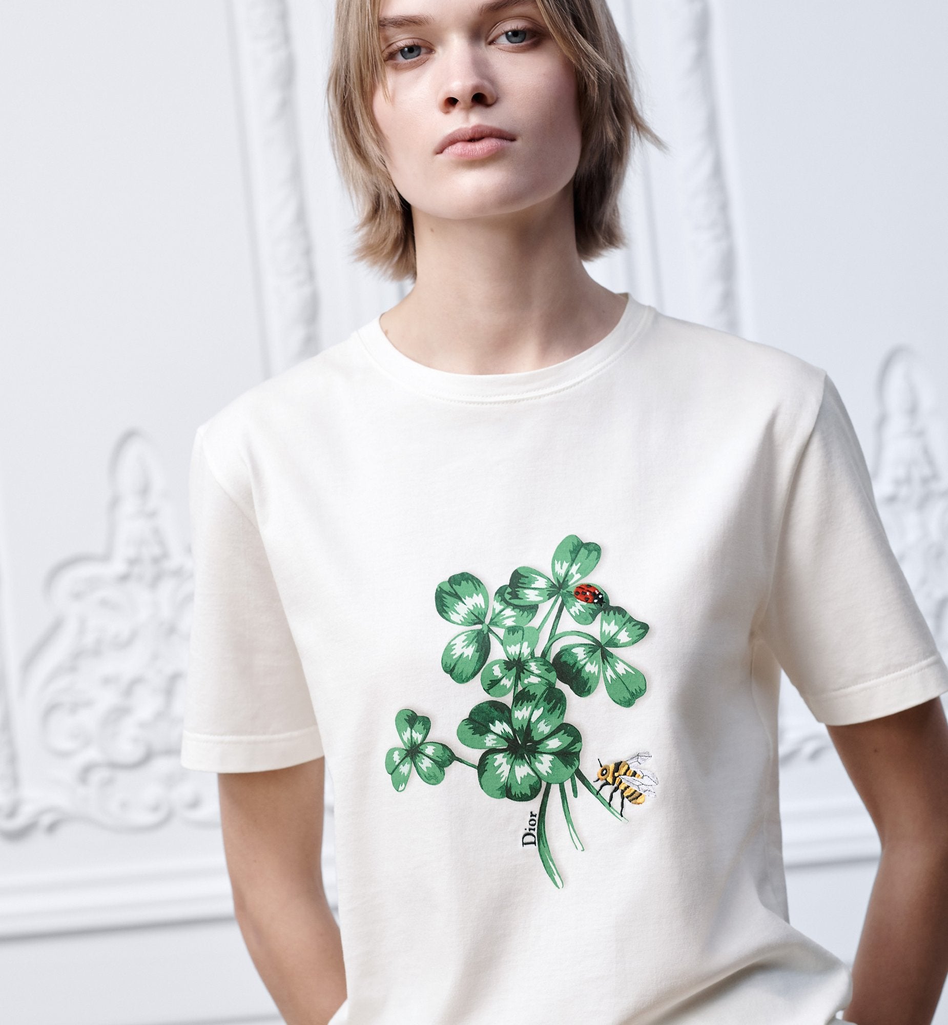Dior four-leaf clover pattern T-shirt