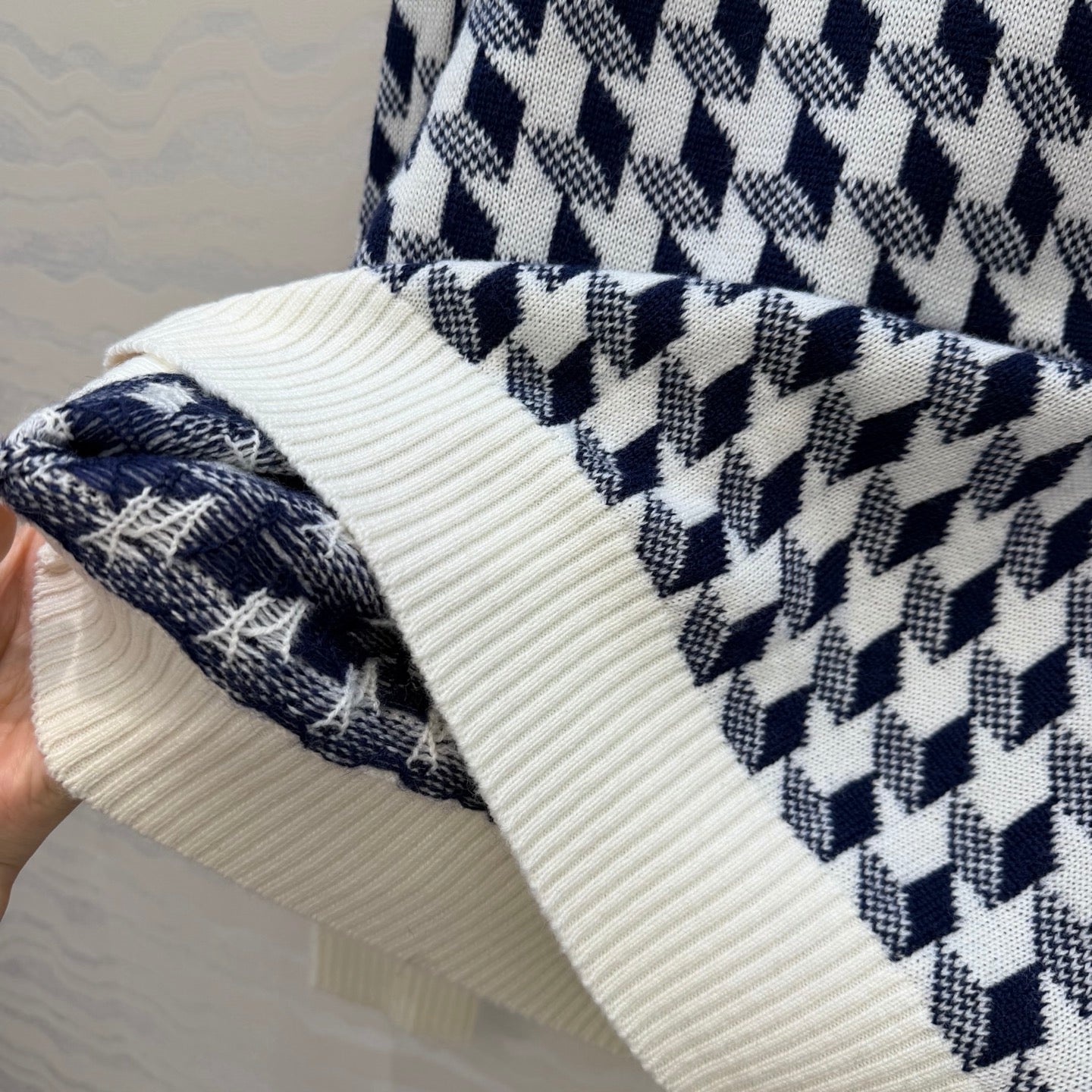 Dior 26SS Houndstooth Crew Neck Sweater