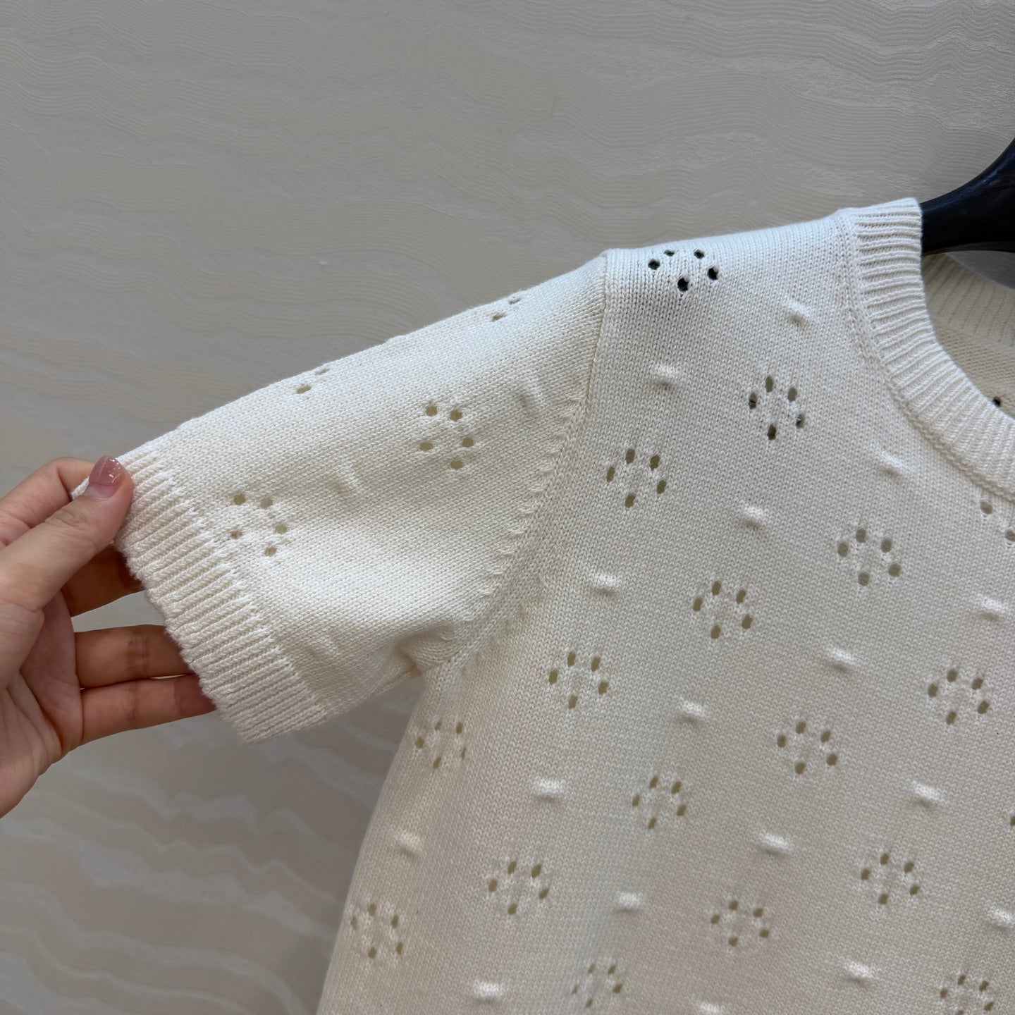 MIU* Open-Knit Top